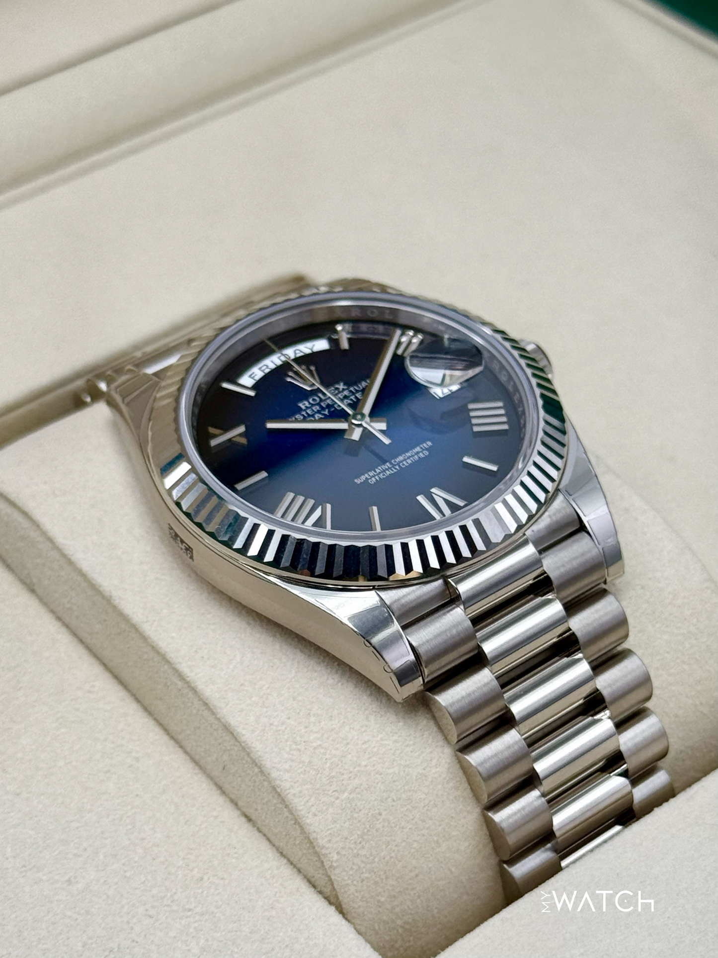 NEW 2025 Rolex Day-Date 40mm 228239 Presidential Blue Ombre Dial