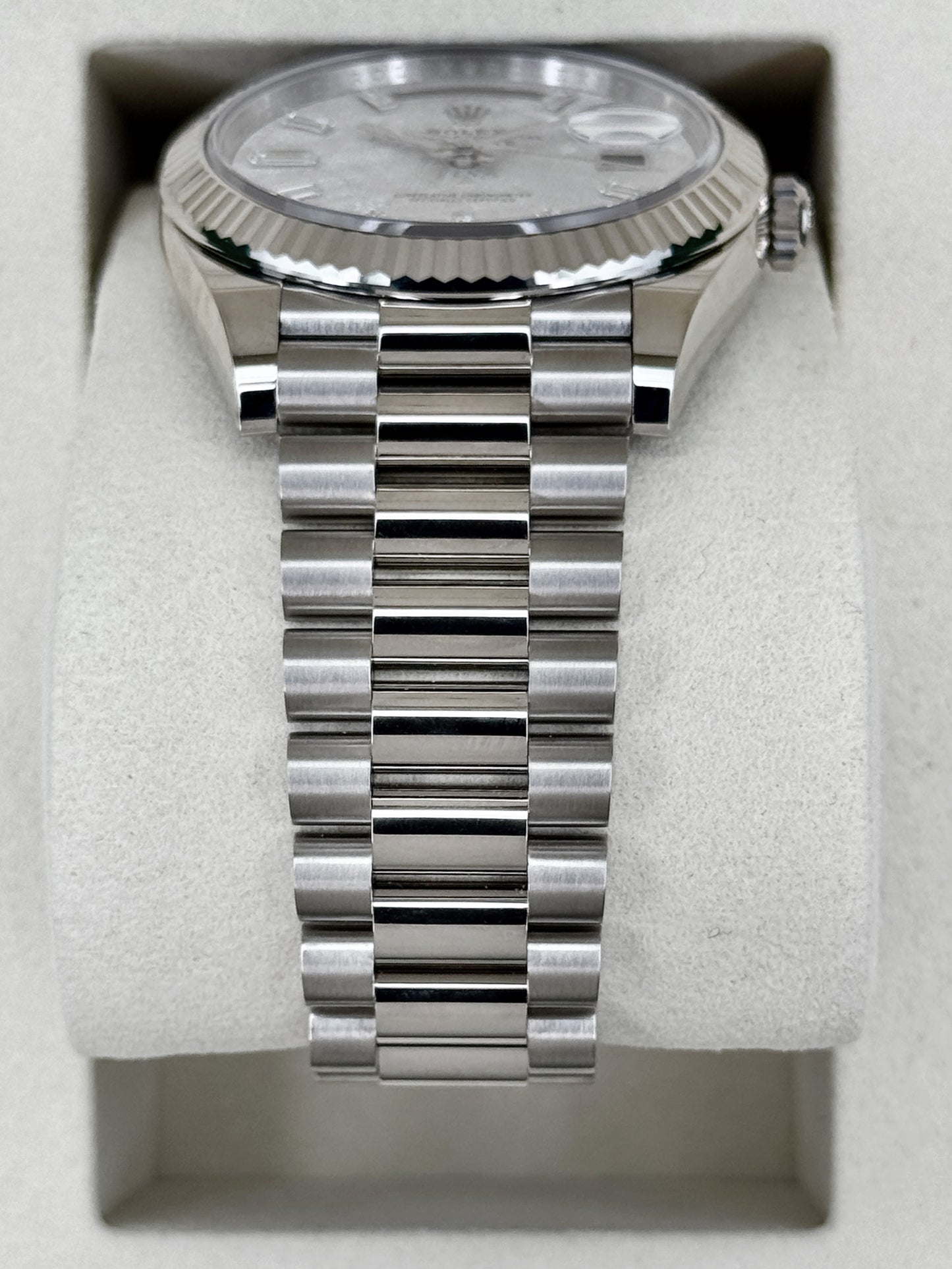NEW 2026 Rolex Day-Date 40mm 228239 White Gold Meteorite Diamond Dial
