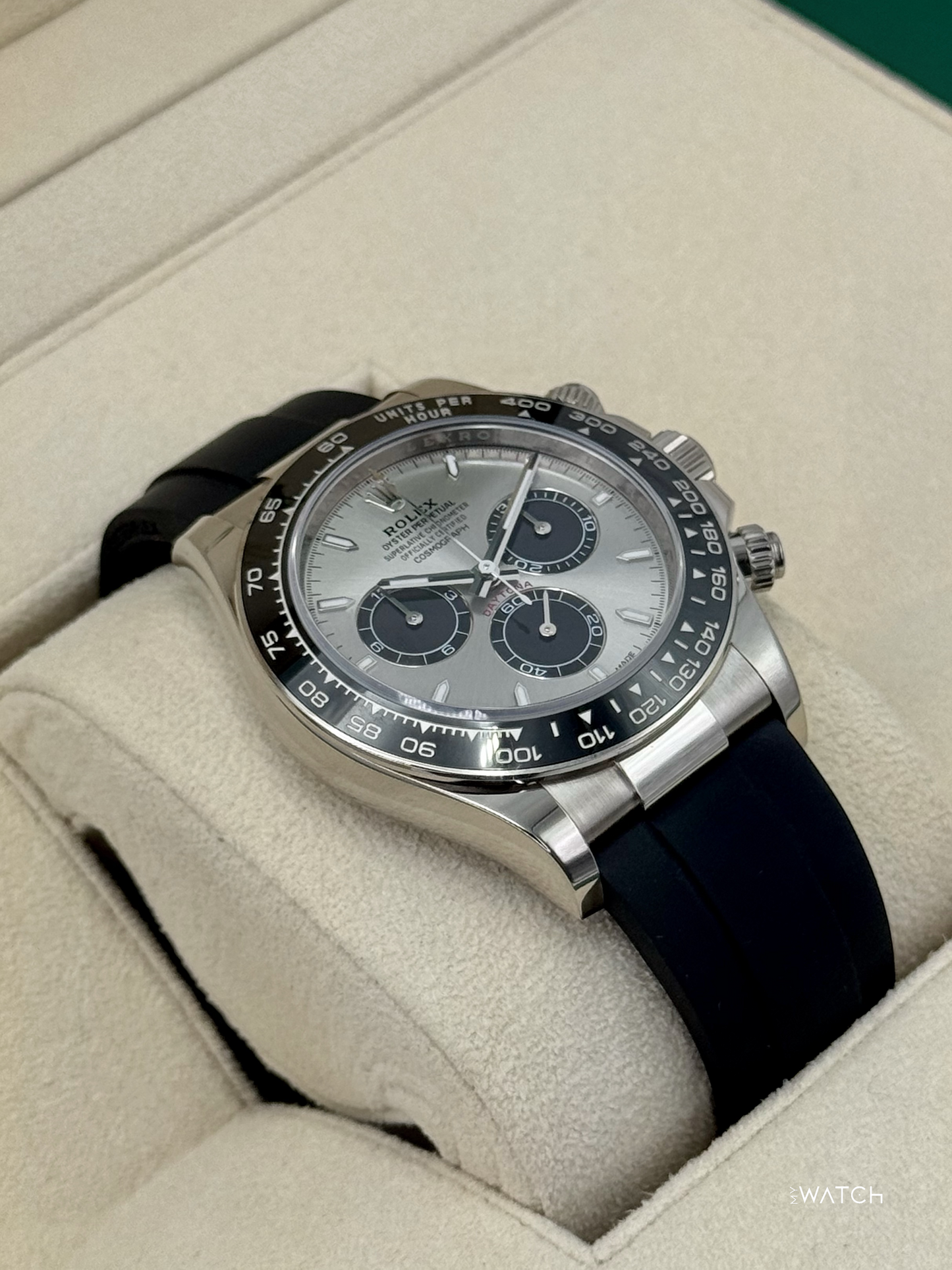 2025 Rolex Daytona 40mm 126519LN White Gold Oysterflex Silver Ghost Dial - MyWatchLLC