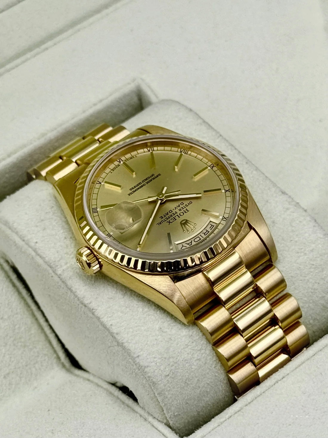 1990 Rolex Day-Date 36mm 18238 Presidential 18kt Yellow Gold Champagne Dial (CPO)