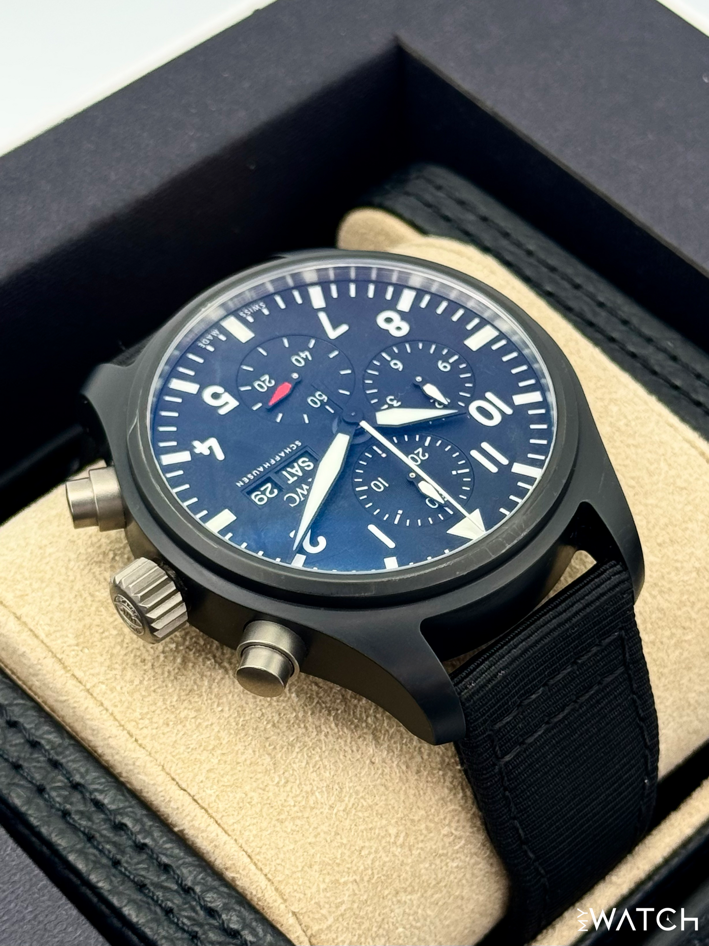 2024 IWC Pilot’s Watch Chronograph "Top Gun" 44.5mm IW389101 Ceramic Black Dial
