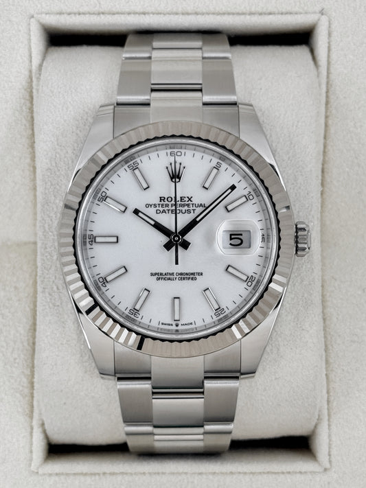 2022 Rolex Datejust 41mm 126334 Stainless Steel Oyster White Dial