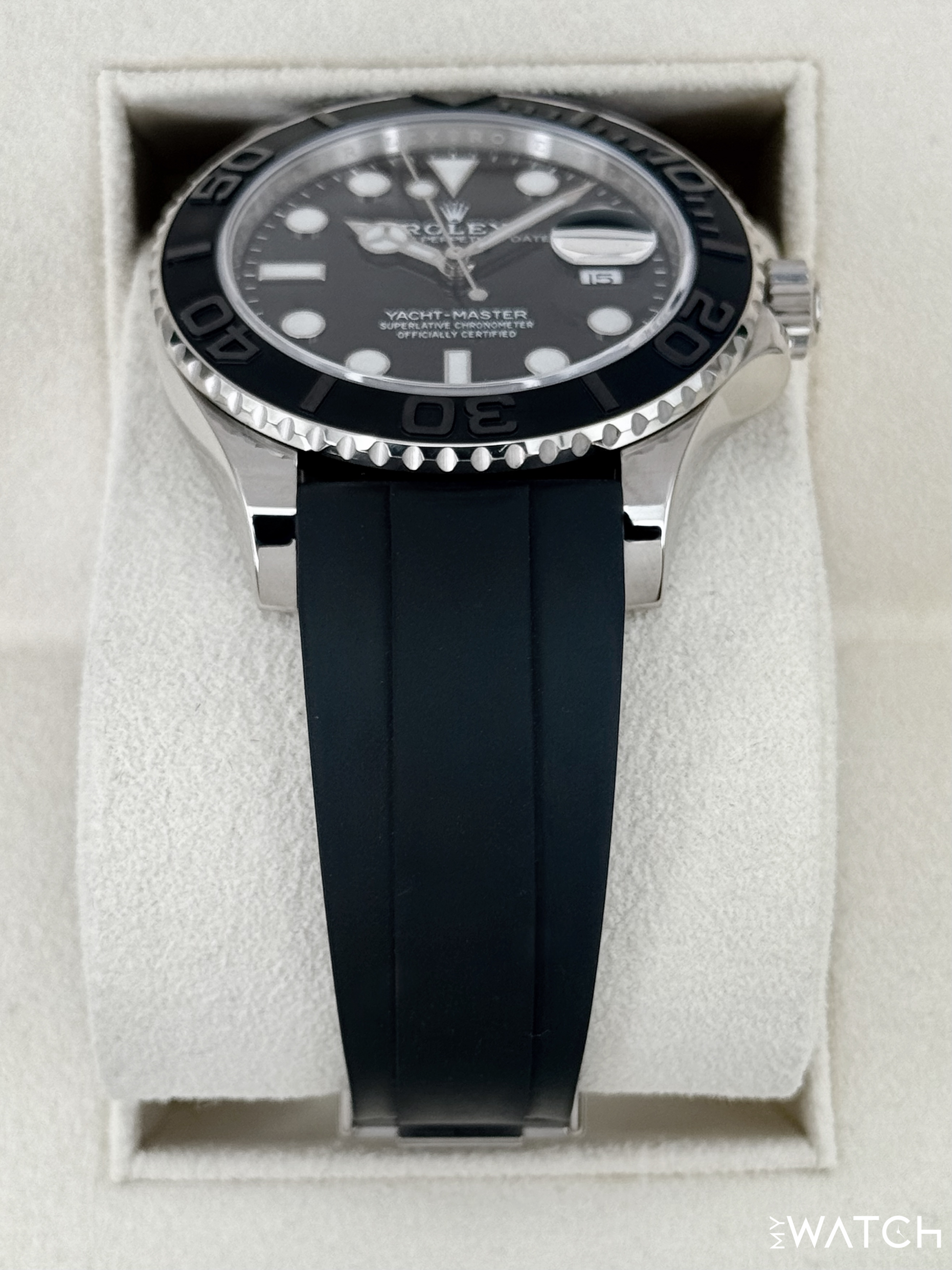2021 Rolex Yacht-Master 42mm 226659 White Gold Oysterflex Black Dial - MyWatchLLC