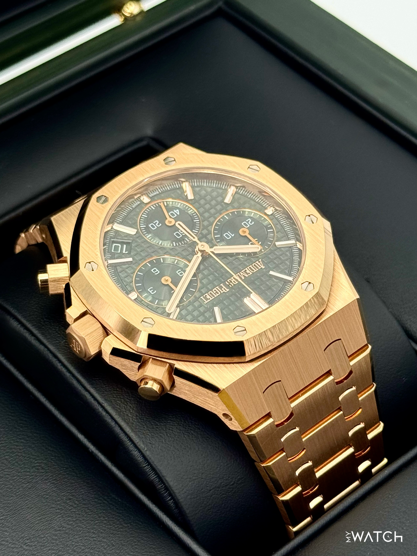 2024 Audemars Piguet Royal Oak Chronograph 41mm 26240OR Green Dial - MyWatchLLC