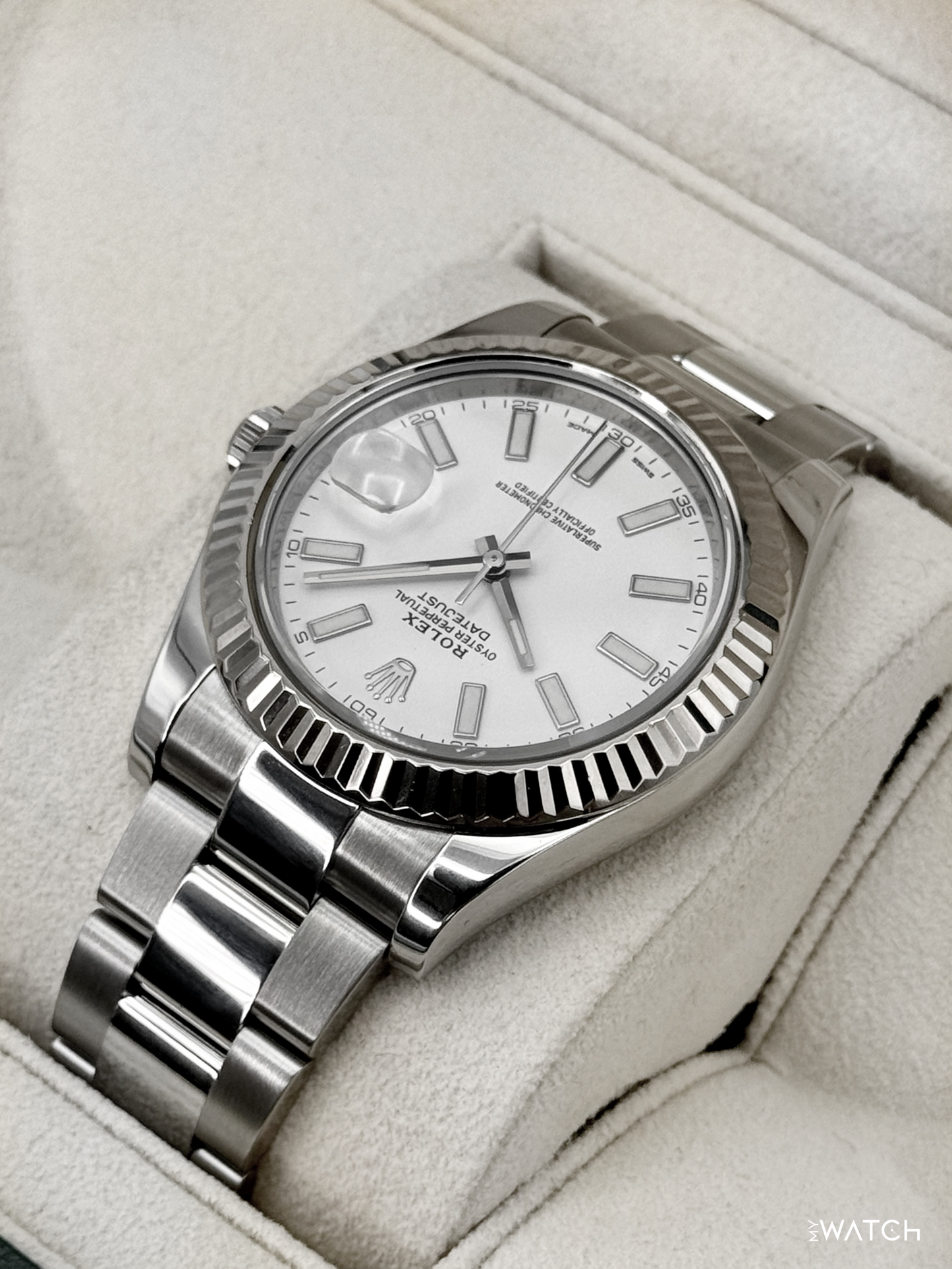 2016 Rolex Datejust II 41mm 116334 Stainless Steel Oyster White Dial