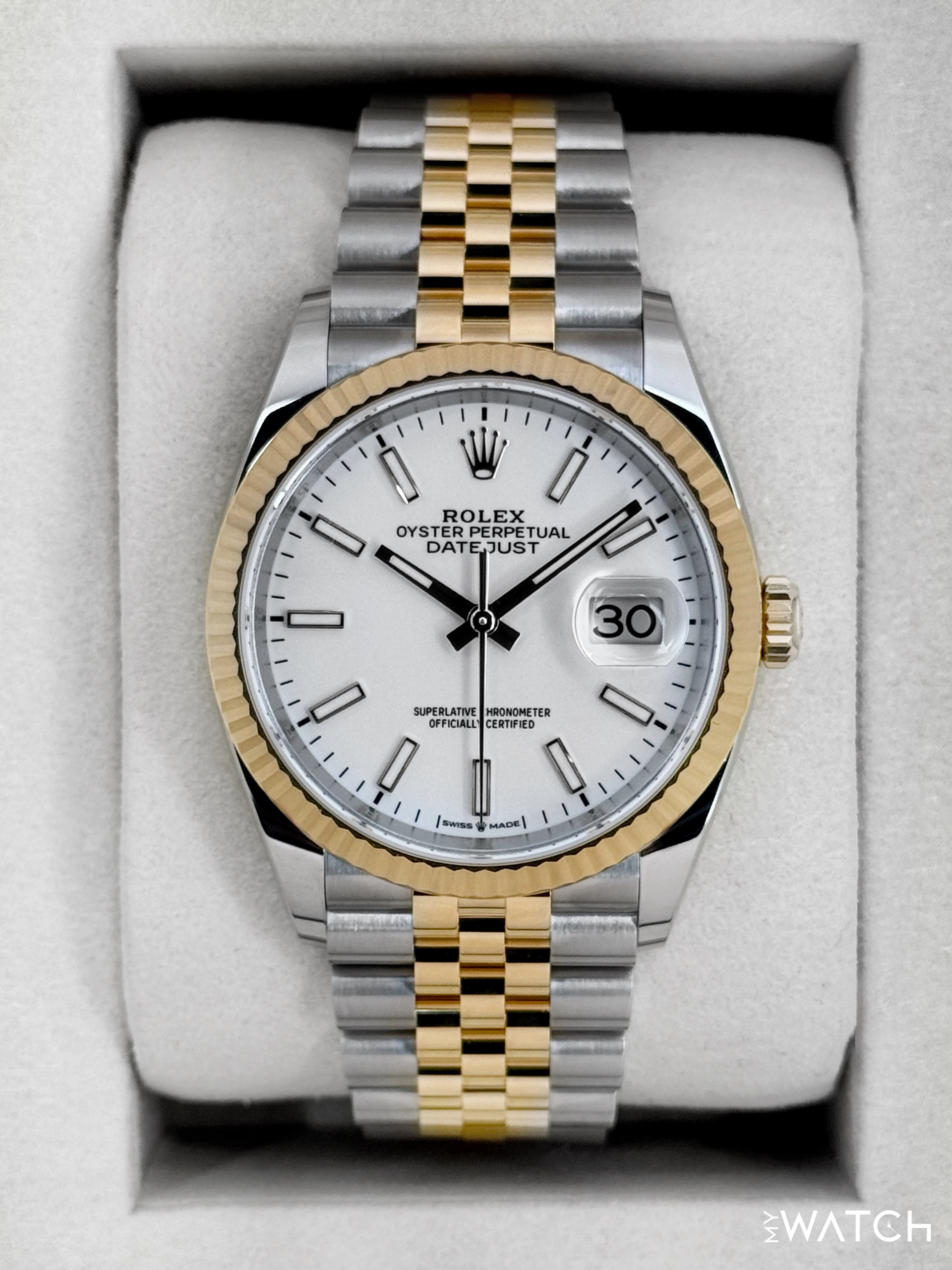NEW 2025 Rolex Datejust 36mm 126233 Two-Tone Jubilee White Dial (STICK