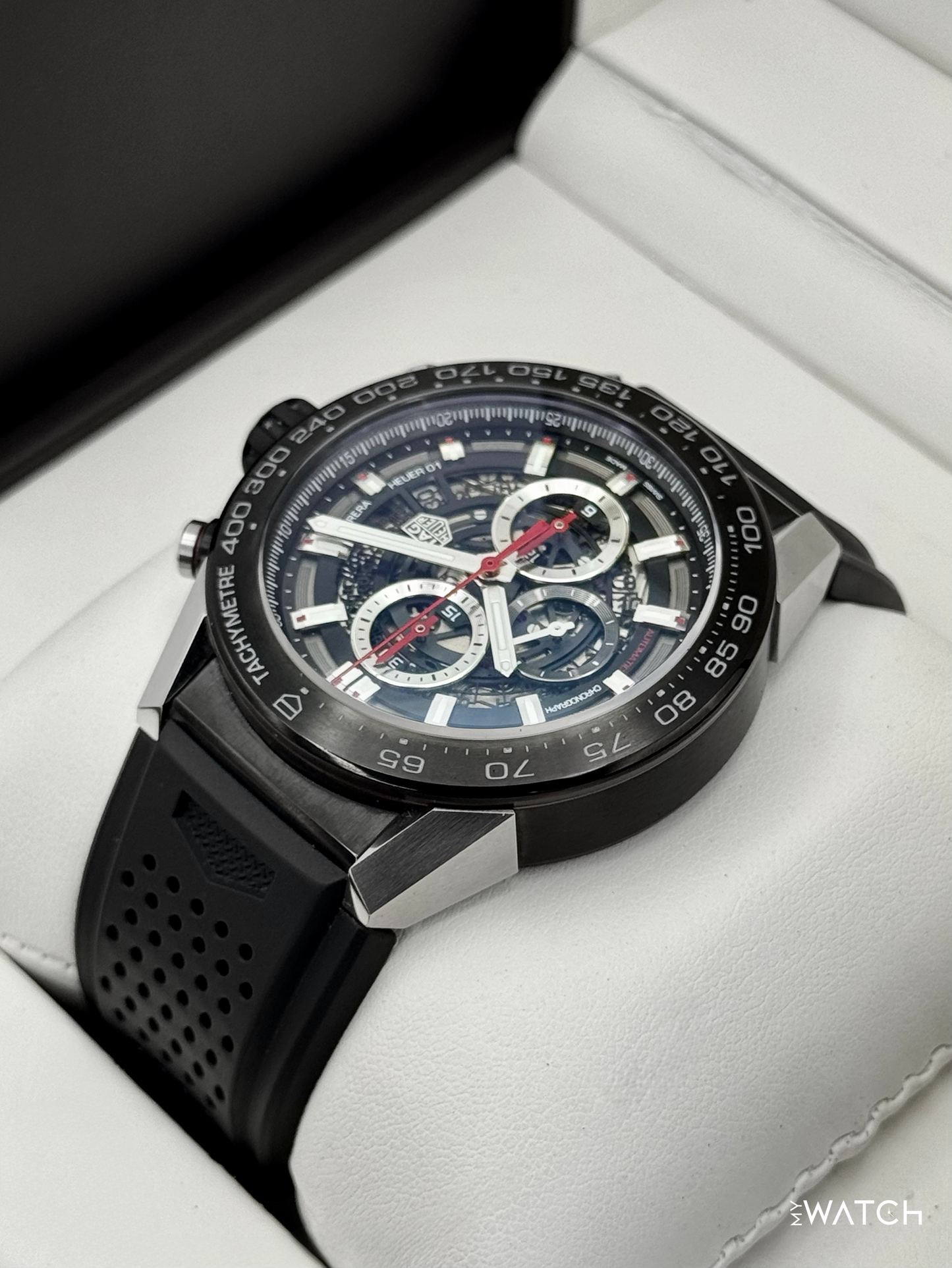 TAG Heuer Calibre Heuer 01 Chronograph 45mm CAR2A1Z Skeletonized Dial - MyWatchLLC