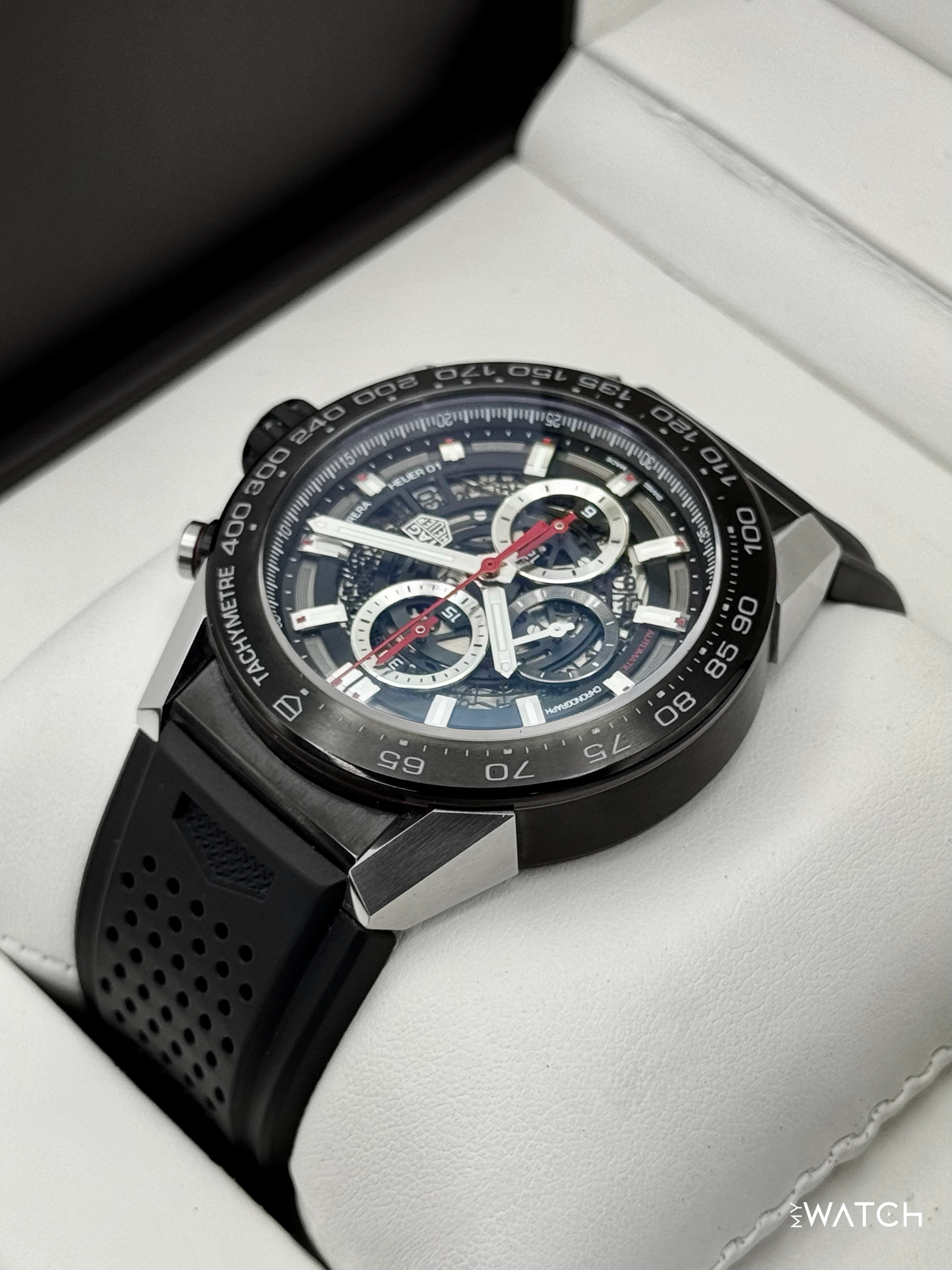TAG Heuer Calibre Heuer 01 Chronograph 45mm CAR2A1Z Skeletonized Dial - MyWatchLLC