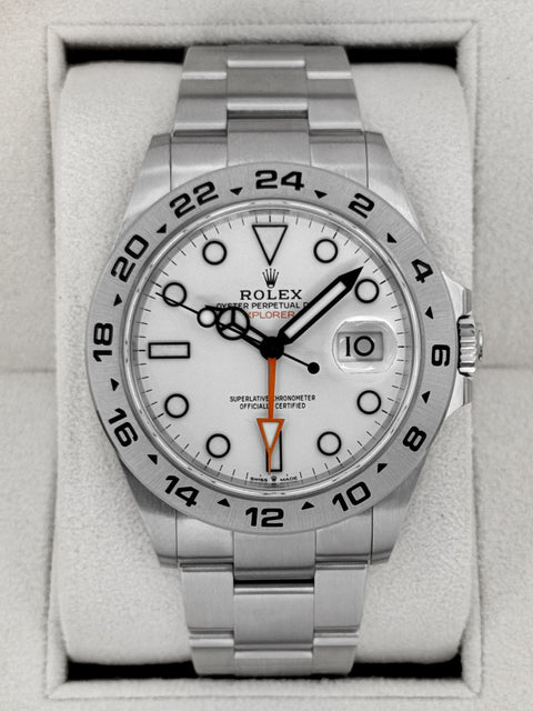 2024 Rolex Explorer II 42mm 226570 Stainless Steel Polar White Dial
