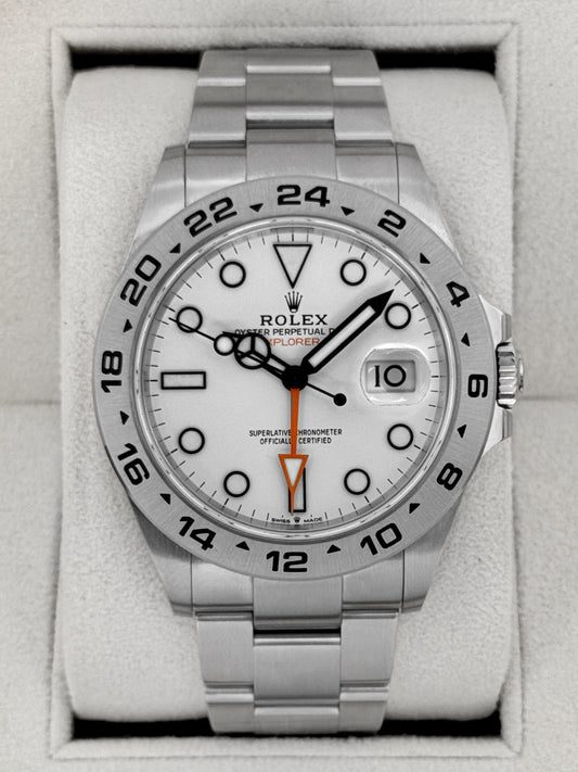 2024 Rolex Explorer II 42mm 226570 Stainless Steel Polar White Dial