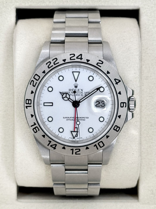 2005 Rolex Explorer II 40mm 16570 Stainless Steel Polar White Dial