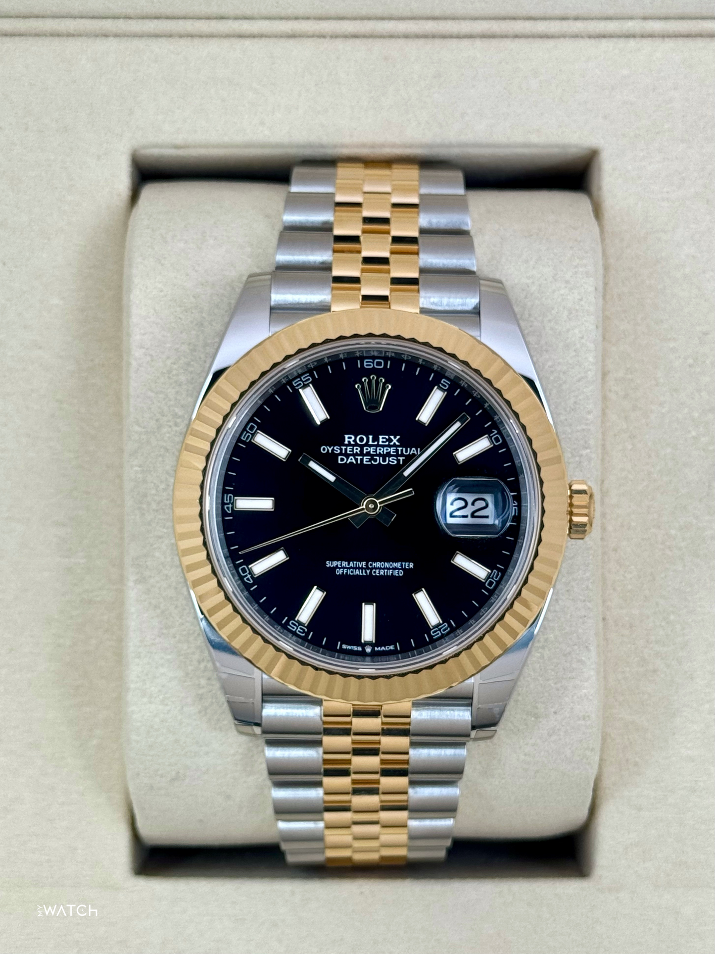 NEW 2025 Rolex Datejust 41mm 126333 Two-Tone Jubilee Black Dial