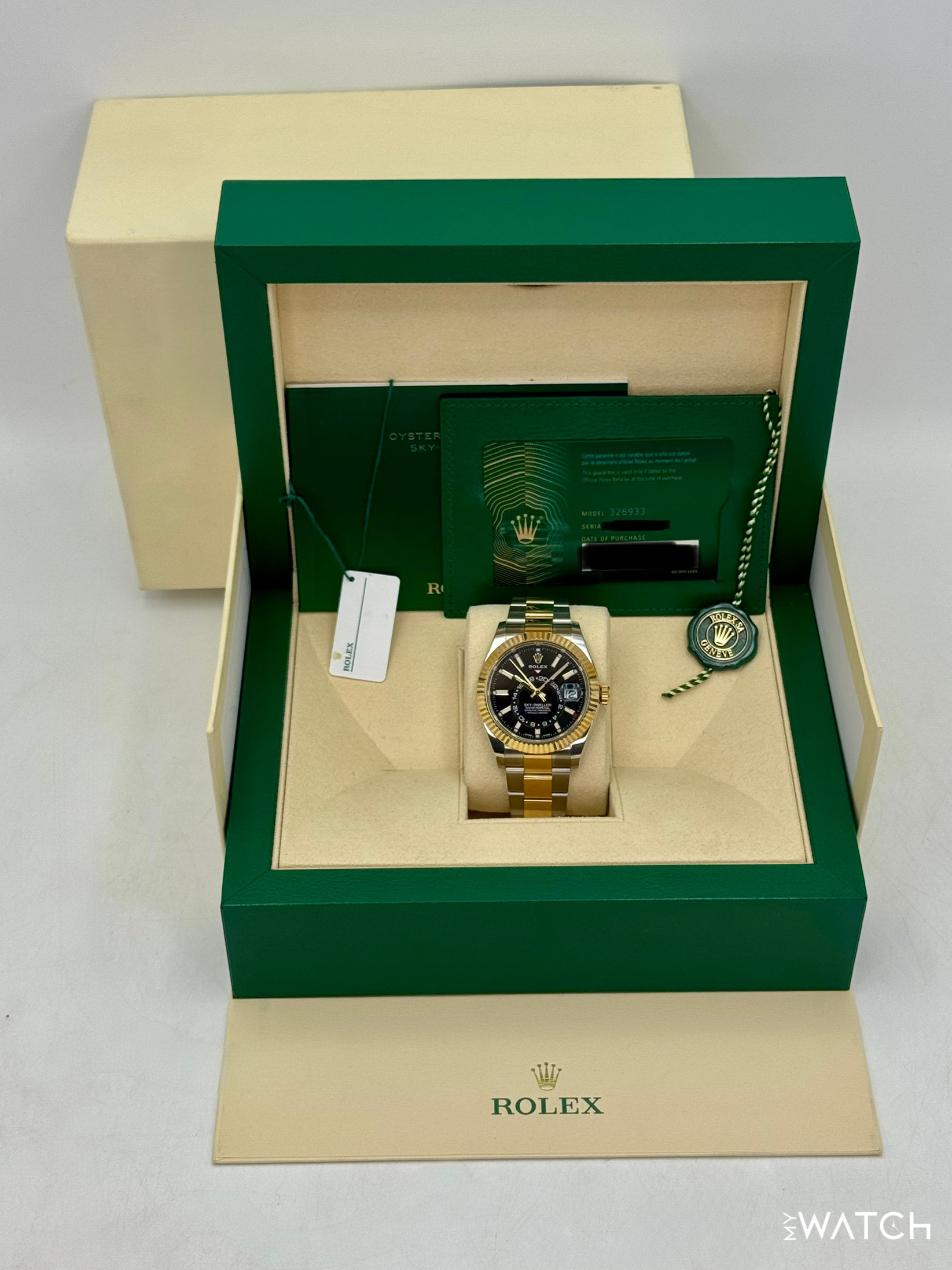2021 Rolex Sky-Dweller 42mm 326933 Two-Tone Oyster Black Dial - MyWatchLLC