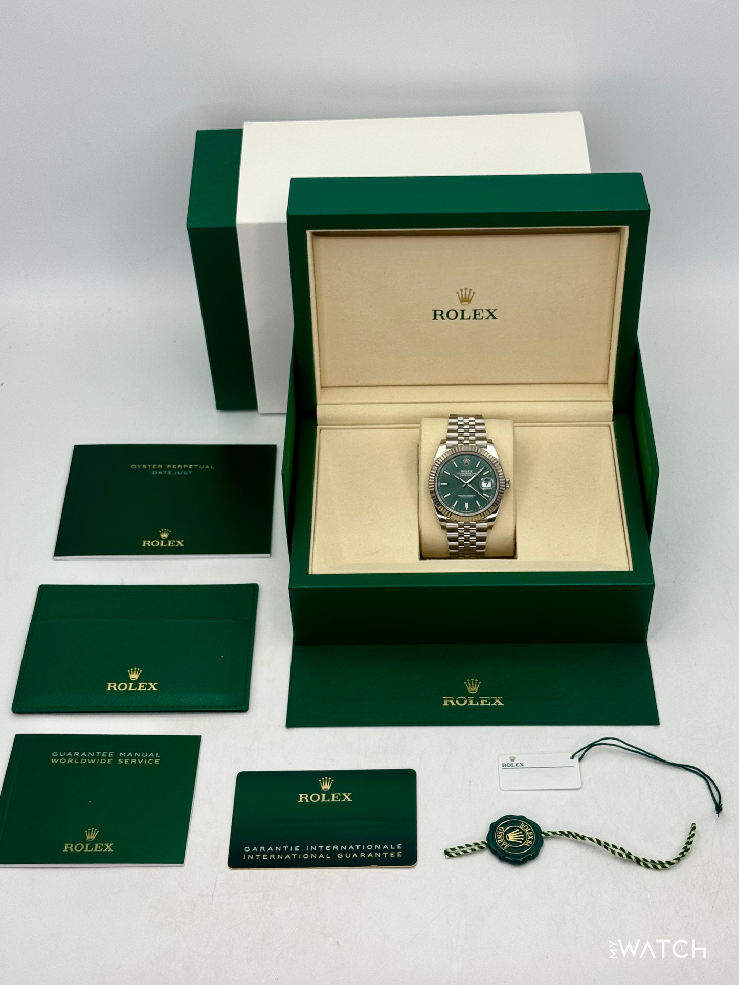 2025 Rolex Datejust 41mm 126334 Jubilee Green Dial - MyWatchLLC