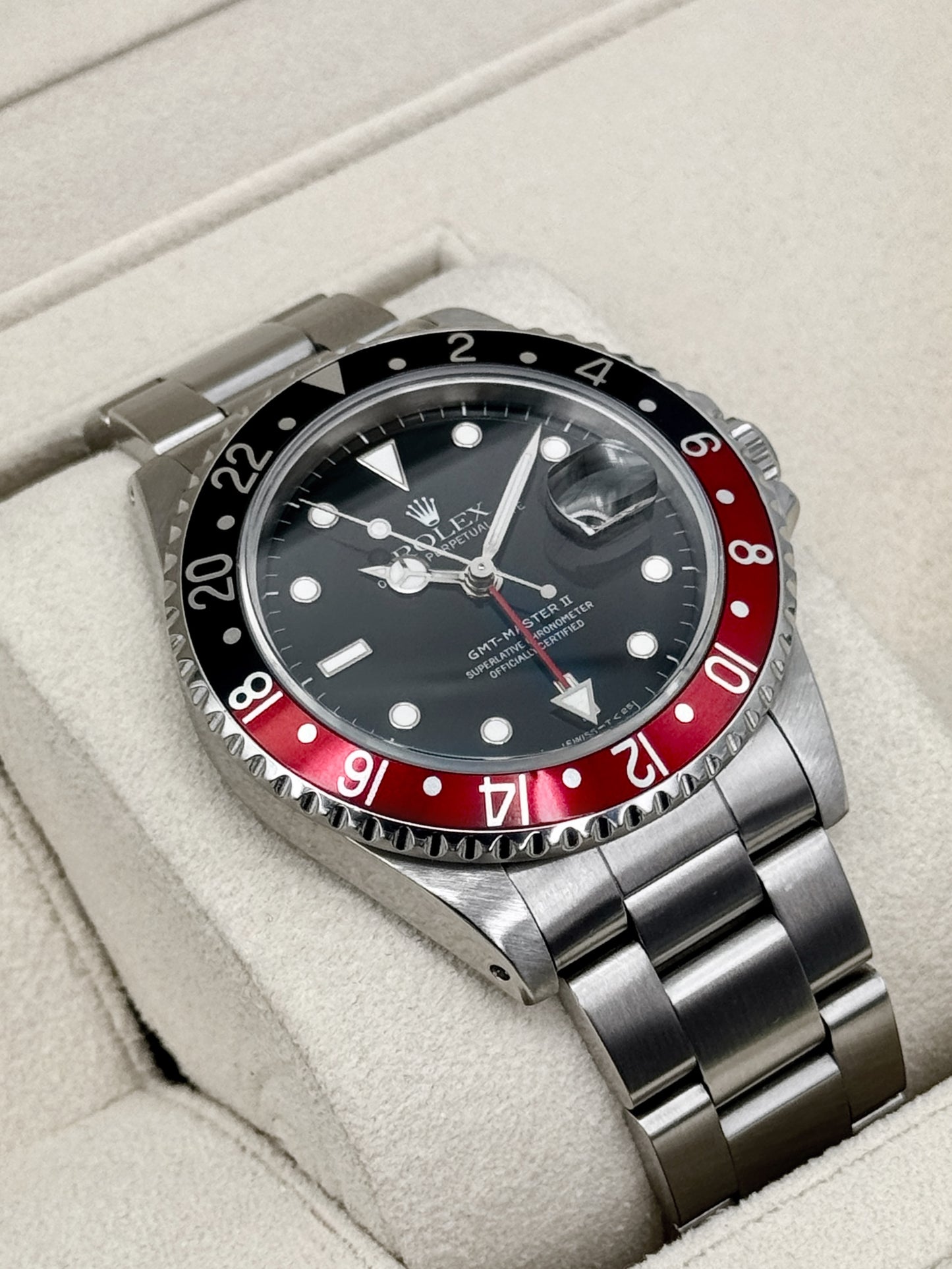 1991 Rolex GMT Master II "Coke" 40mm 16710 Stainless Steel Oyster Black Dial