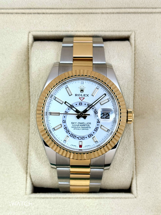 2022 Rolex Sky-Dweller 42mm 326933 Two-Tone Oyster White Dial