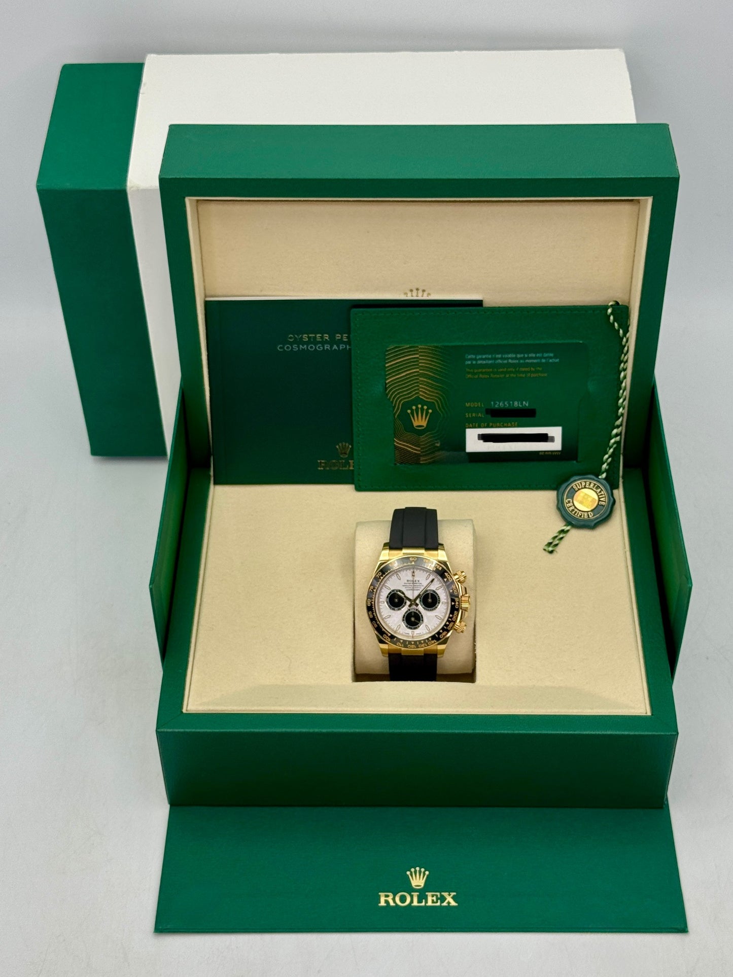 2025 Rolex Daytona 40mm 126518LN Yellow Gold Oysterflex Meteorite Dial