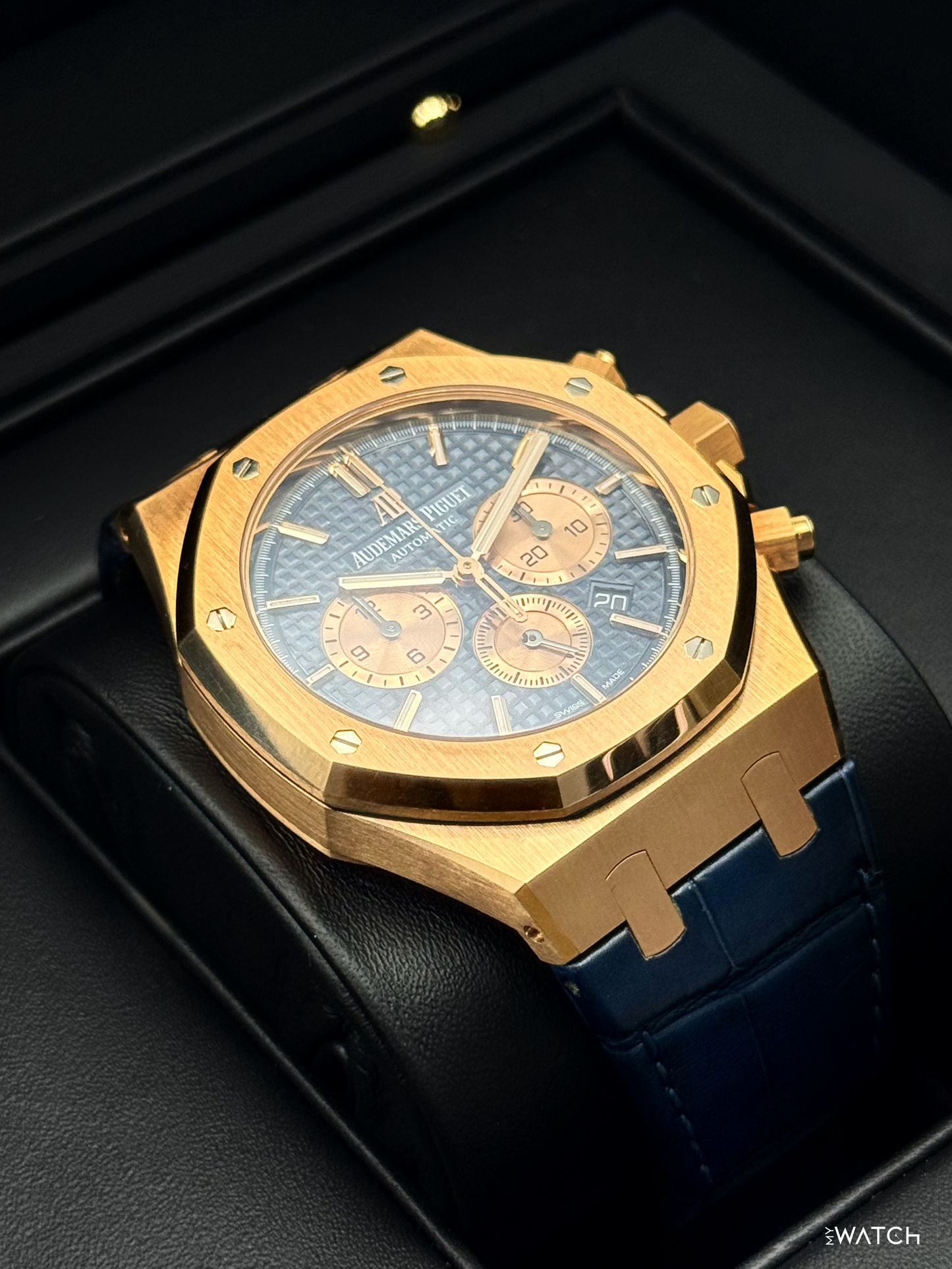 2021 Audemars Piguet Royal Oak Chronograph 41mm 26331OR Rose Gold Blue Dial