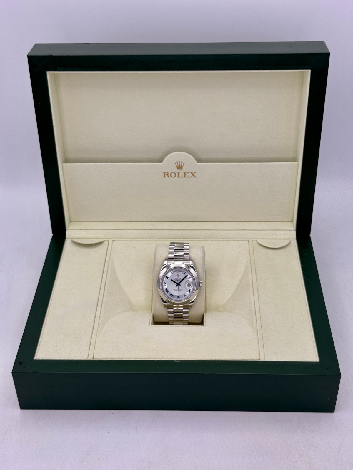 2009 Rolex Day-Date II 41mm 218206 Platinum Ice Blue Roman Numeral Dial