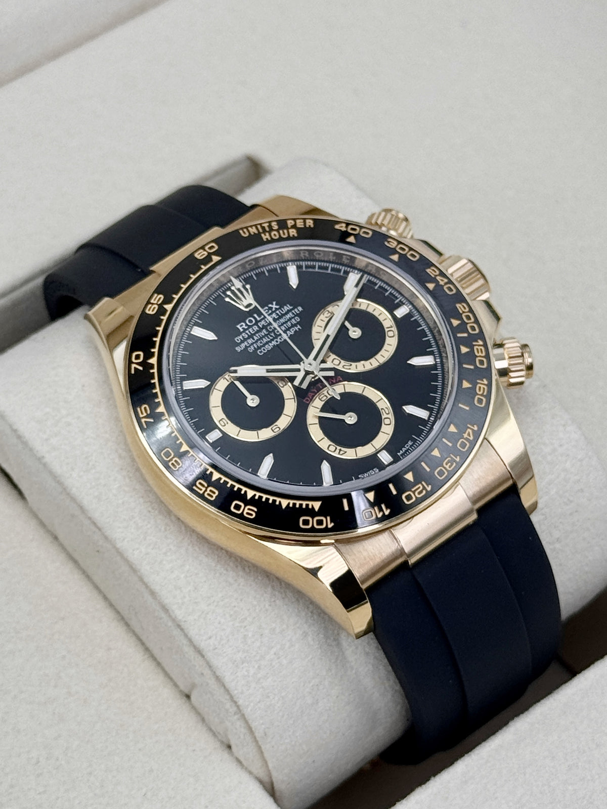 NEW 2026 Rolex Daytona 40mm 126518LN Yellow Gold Oysterflex Black Dial (NEW STYLE CARD)