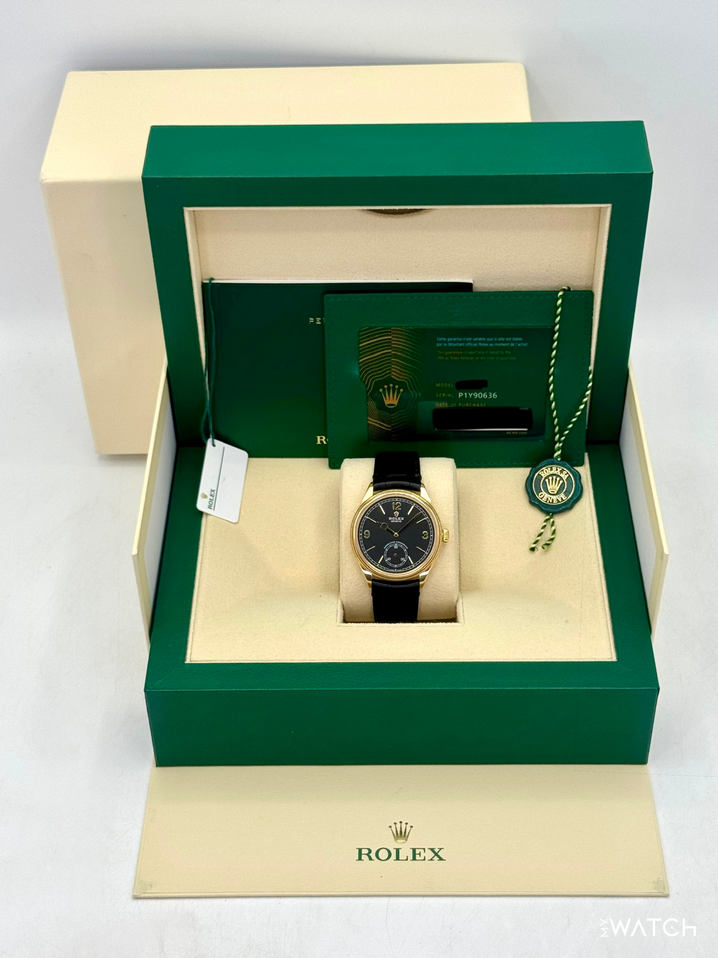 2024 Rolex 1908 39mm 52508 Yellow Gold Black Dial - MyWatchLLC