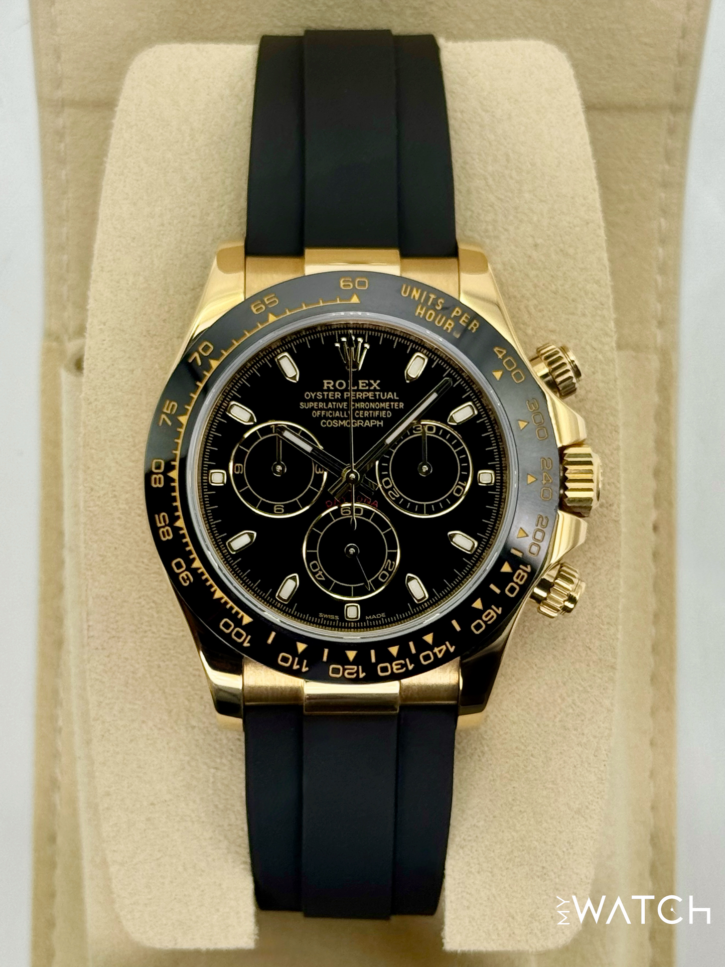 2025 CPO Rolex Daytona 40mm 116518LN Yellow Gold Oysterflex Black Dial (CPO)