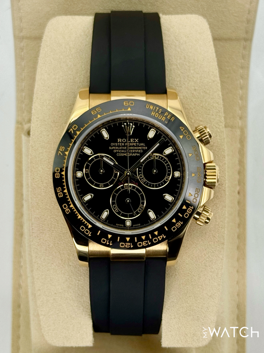 2025 CPO Rolex Daytona 40mm 116518LN Yellow Gold Oysterflex Black Dial (CPO)