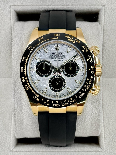 2022 Rolex Daytona 40mm 116518LN Yellow Gold Oysterflex Meteorite Dial