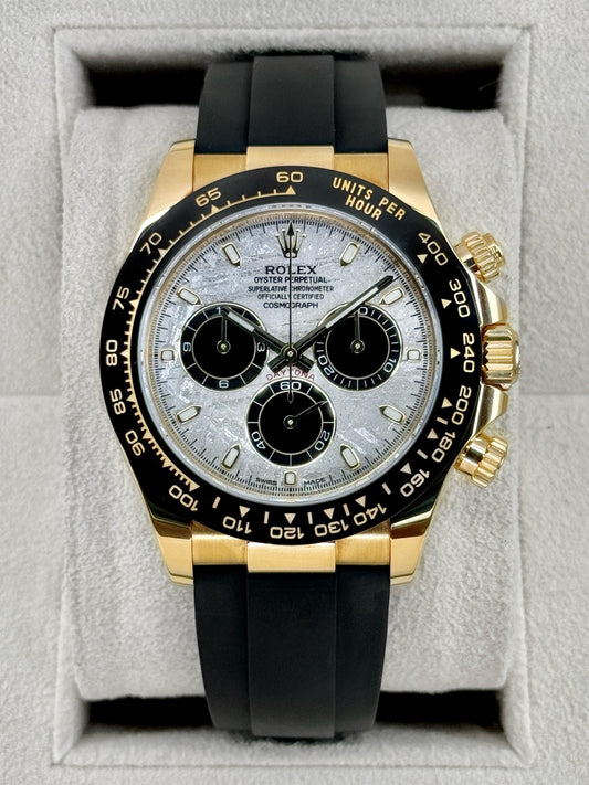 2022 Rolex Daytona 40mm 116518LN Yellow Gold Oysterflex Meteorite Dial