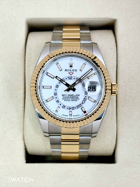 NEW 2025 Rolex Sky-Dweller 42mm 336933 Two-Tone Oyster White Dial