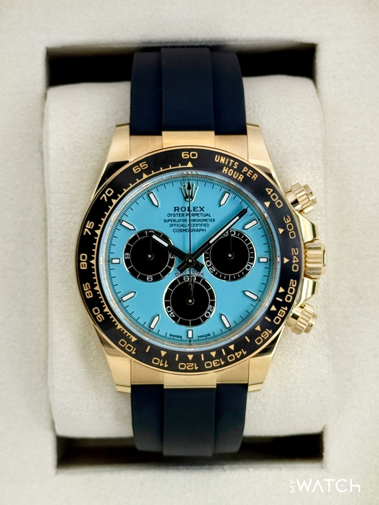 NEW 2025 Rolex Daytona 40mm 126518LN Yellow Gold Oysterflex Turquoise Dial