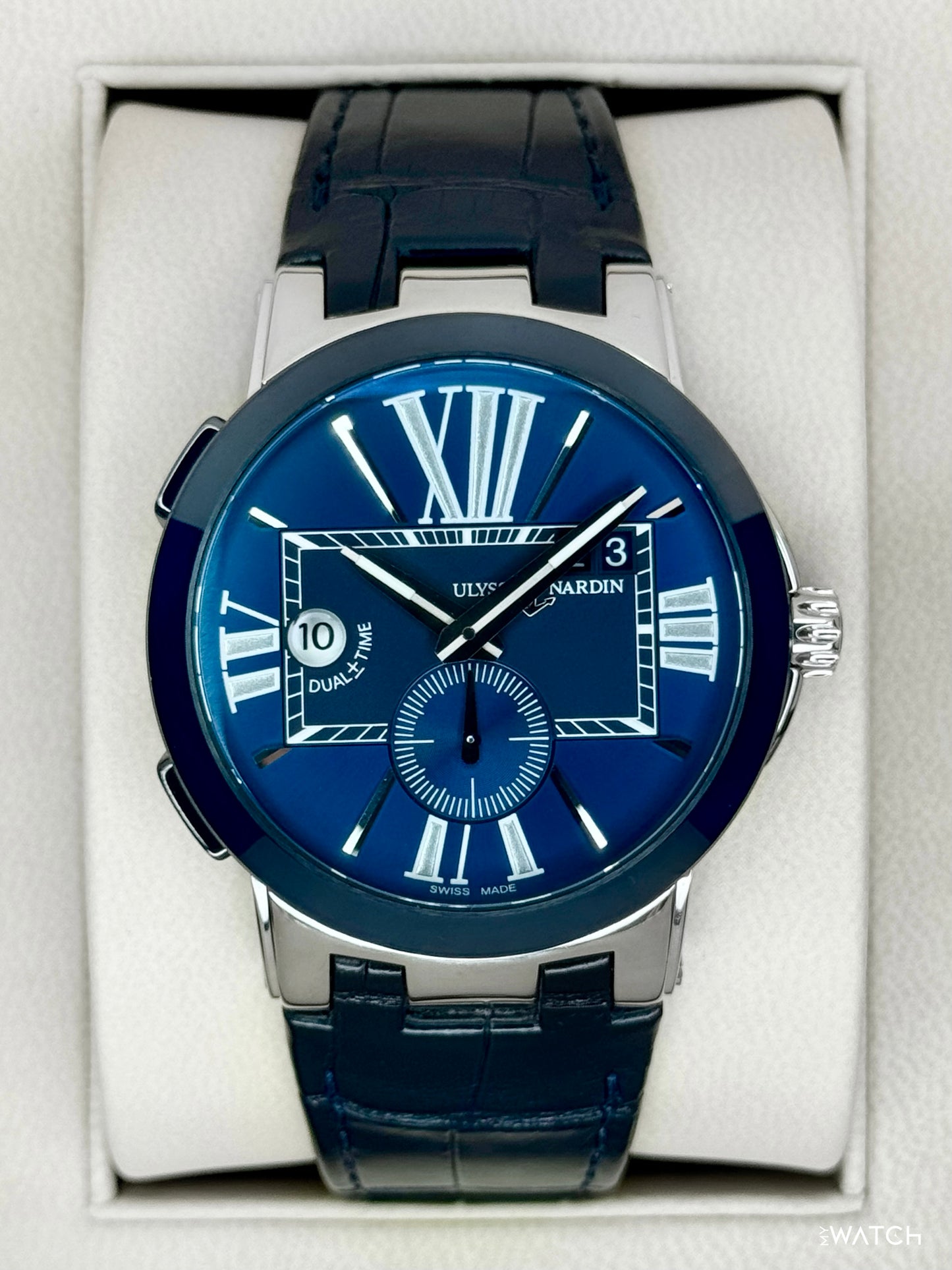 2013 Ulysse Nardin Executive Dual Time 43mm 243-00 Stainless Steel Blue Dial - MyWatchLLC
