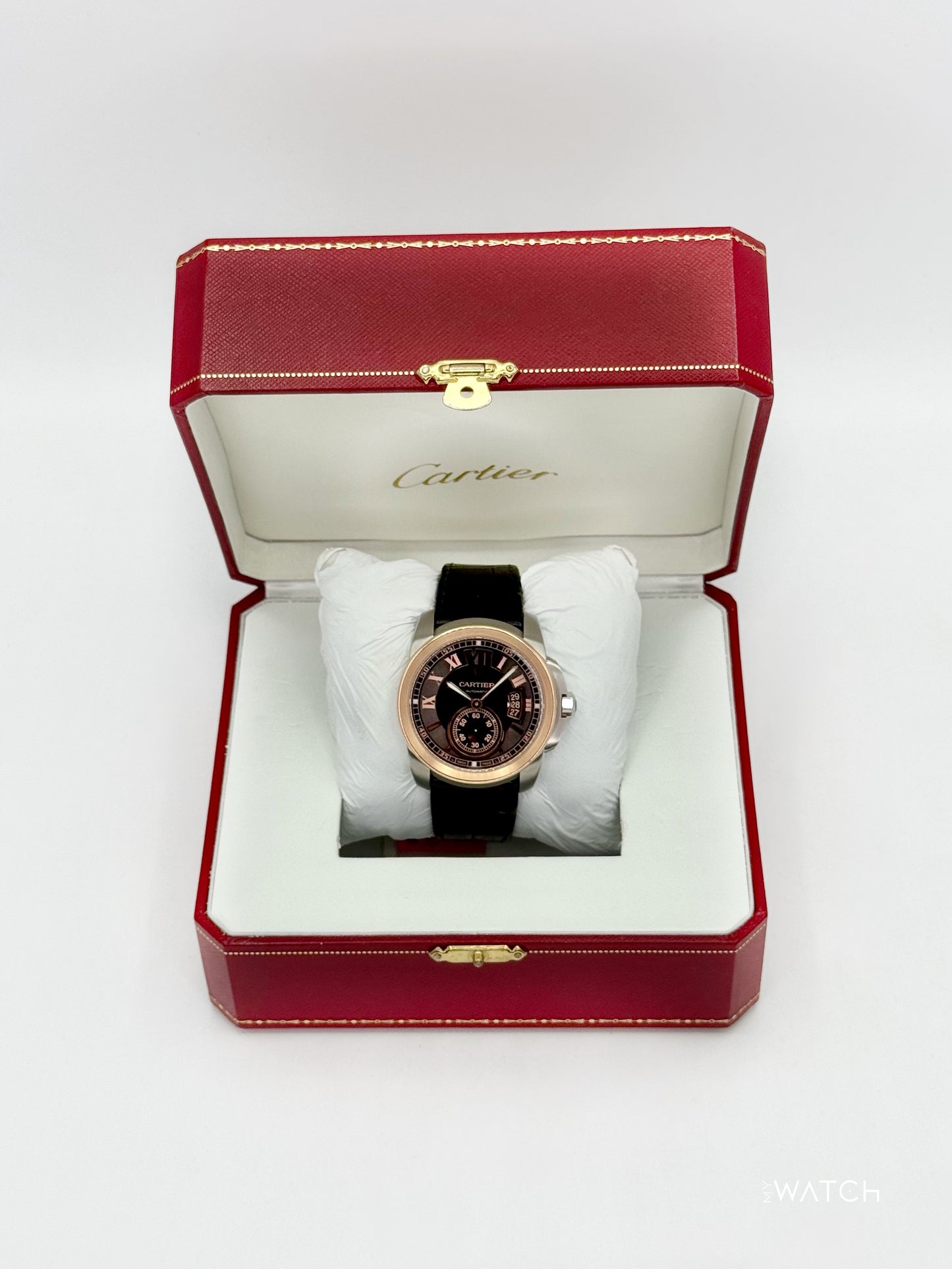 2012 Cartier Calibre De Cartier 42mm W7100051 Two-Tone Brown Dial - MyWatchLLC