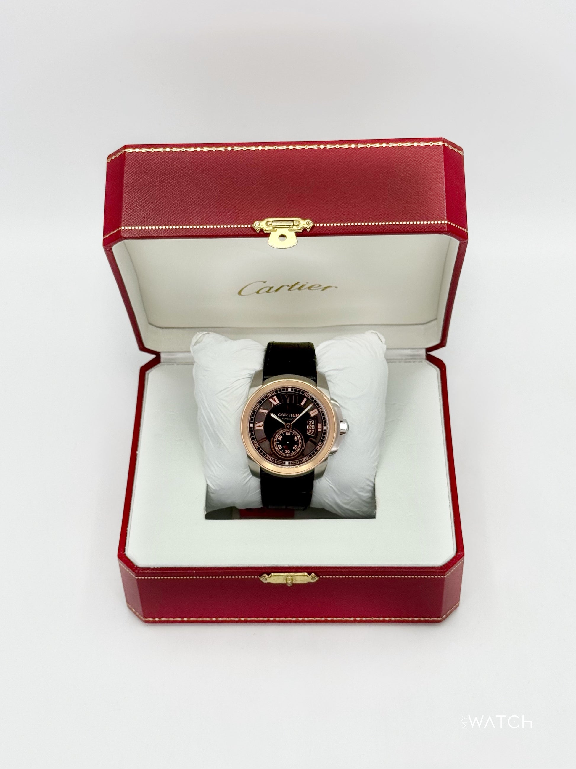 2012 Cartier Calibre De Cartier 42mm W7100051 Two-Tone Brown Dial - MyWatchLLC