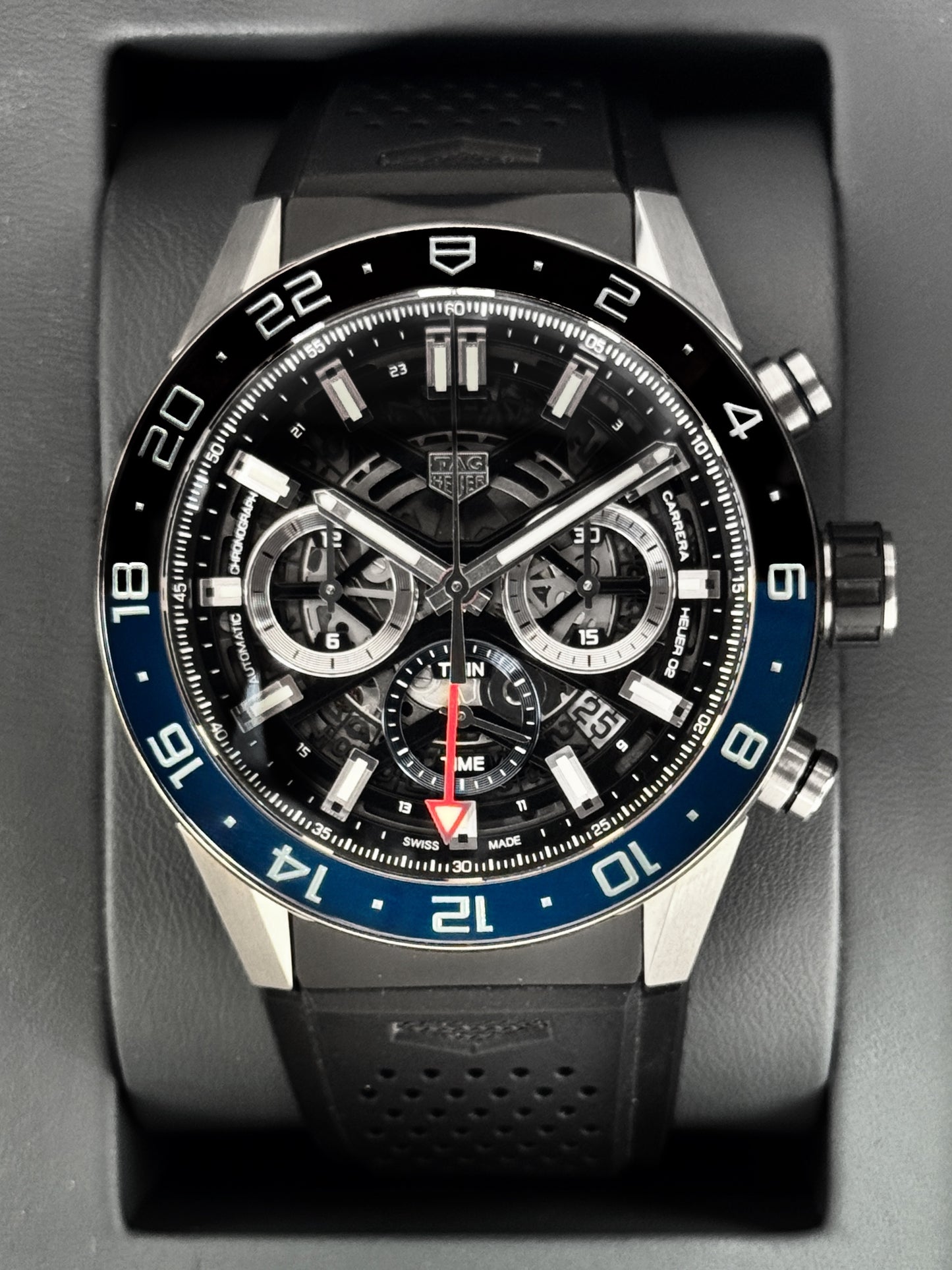 2021 TAG Heuer Calibre Heuer 02 Chronograph 45mm CAR2A1Z Skeletonized Dial