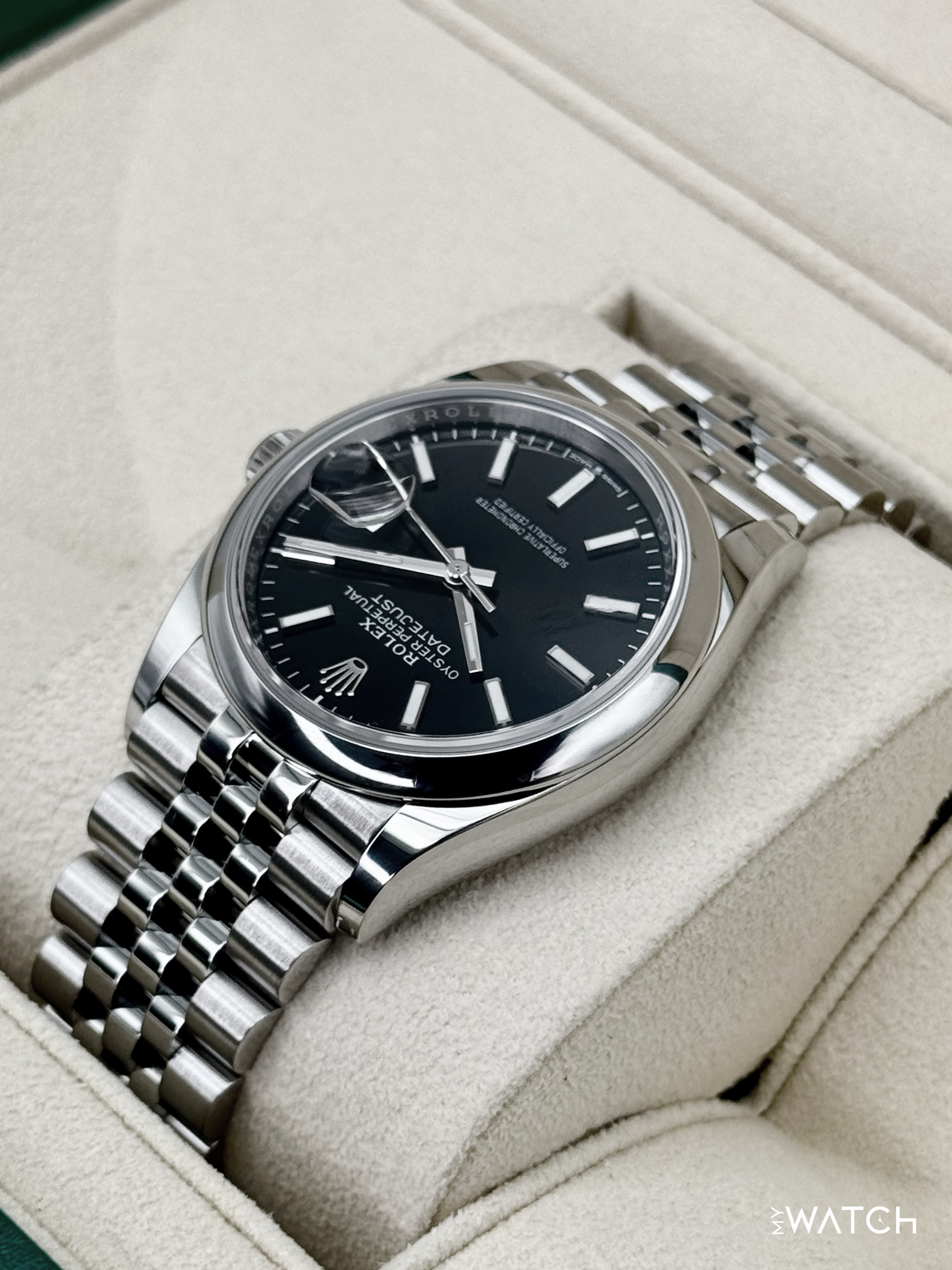 2024 Rolex Datejust 36mm 126200 Stainless Steel Jubilee Black Dial - MyWatchLLC