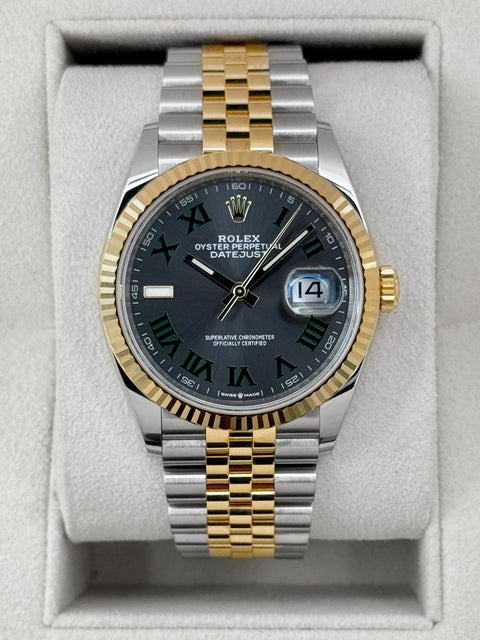 2022 Rolex Datejust 36mm 126233 Two-Tone Jubilee Wimbledon Dial