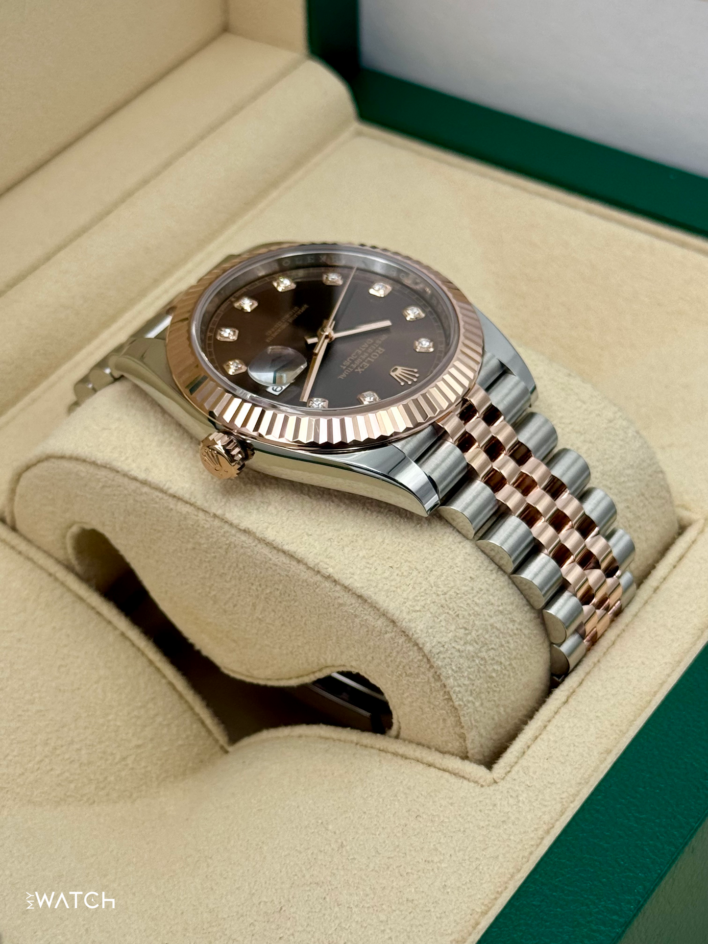 2023 Rolex Datejust 41mm 126331 Two-Tone Jubilee Chocolate Diamond Dial