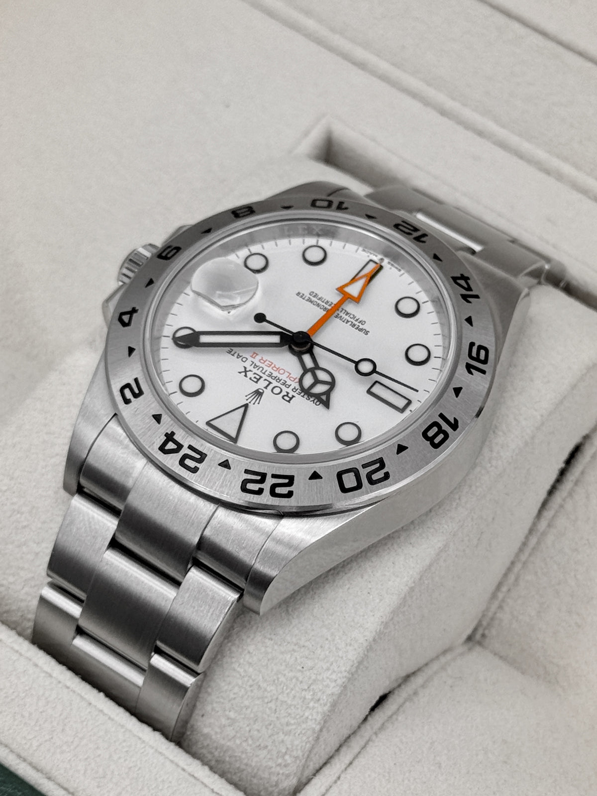 2024 Rolex Explorer II 42mm 226570 Stainless Steel Polar White Dial