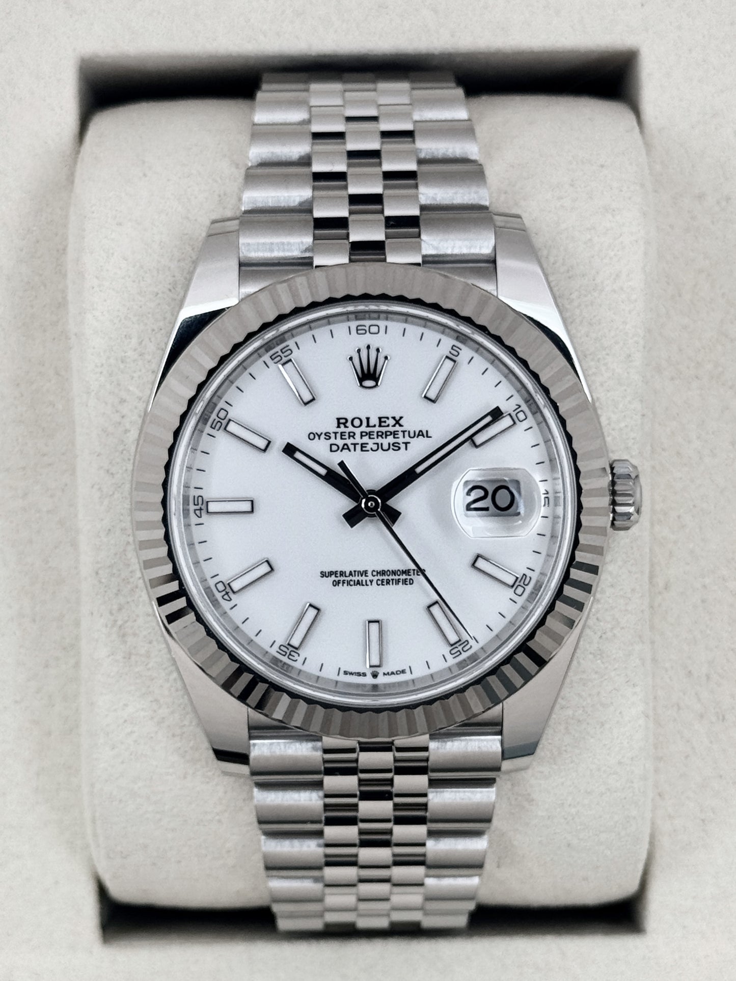 2025 Rolex Datejust 41mm 126334 Stainless Steel Jubilee White Dial