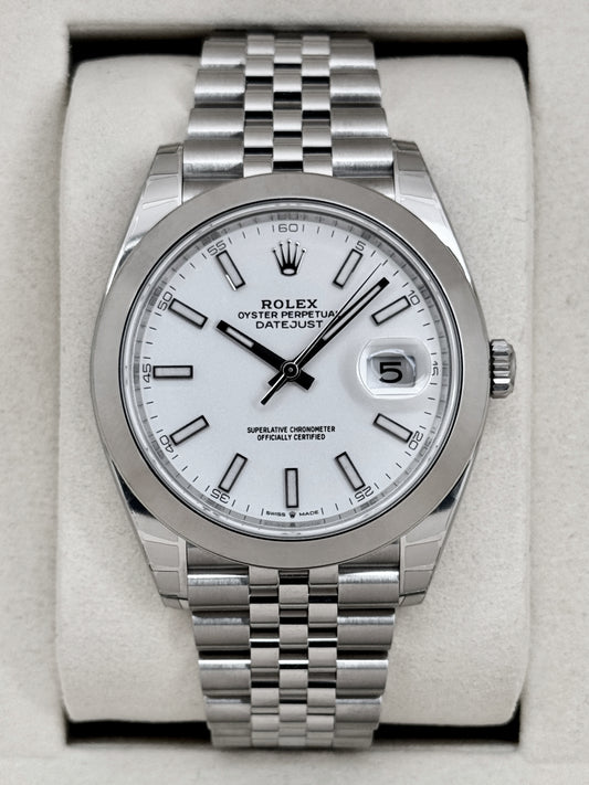 NEW 2026 Rolex Datejust 41mm 126300 Stainless Steel Jubilee White Dial (STICKERED)
