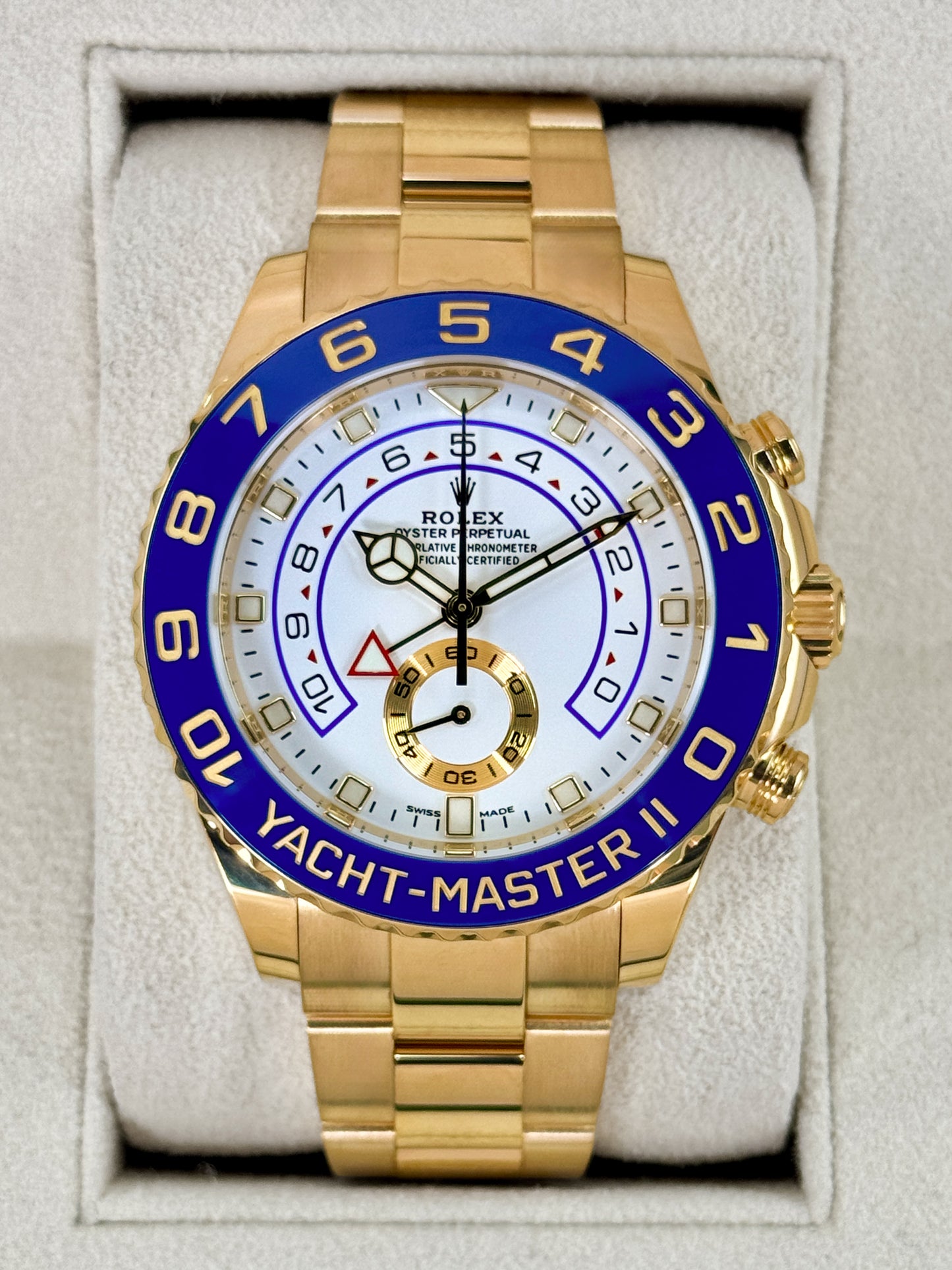 2022 Rolex Yacht-Master II 44mm 116688 18K Yellow Gold White Dial