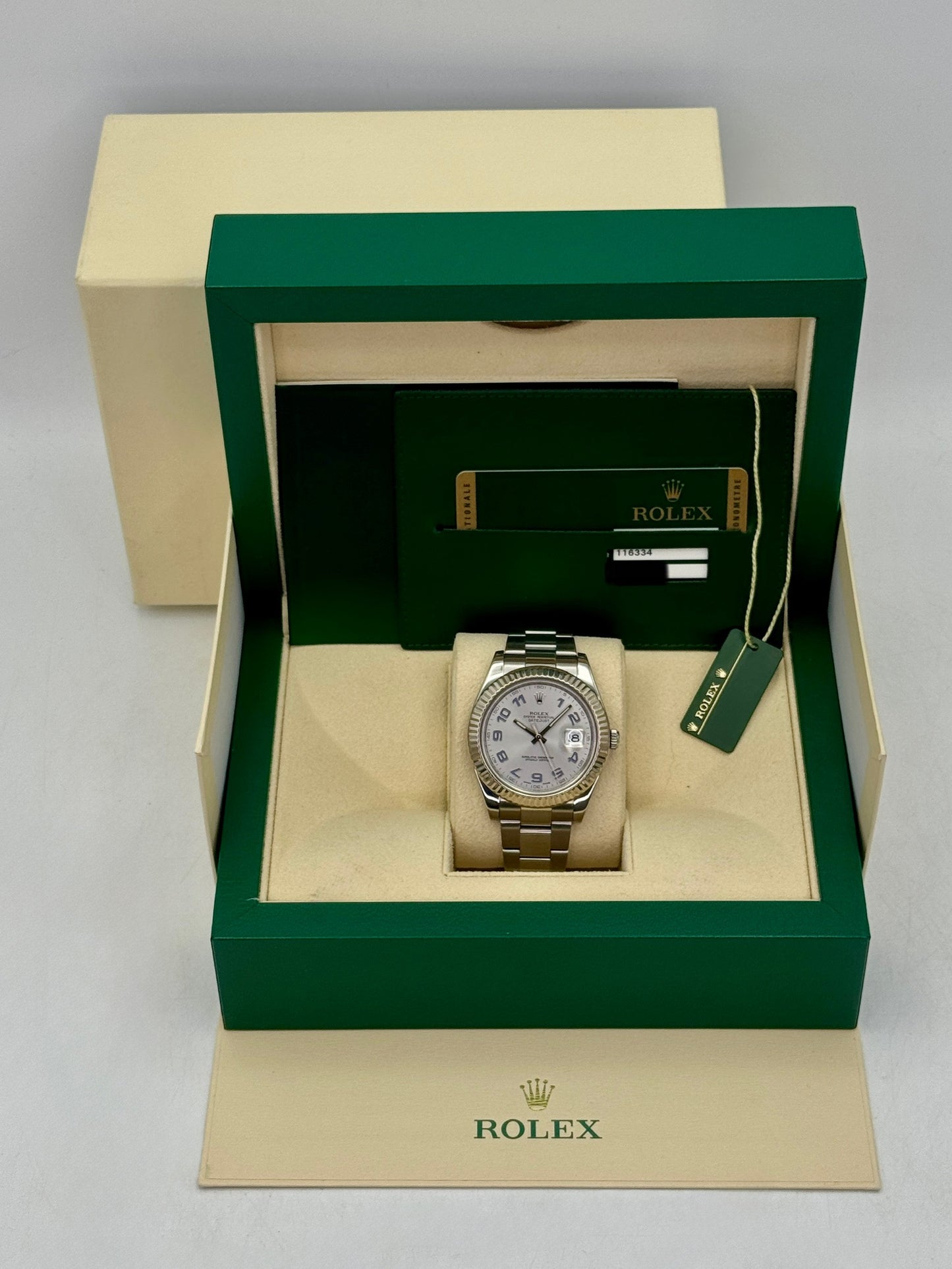 2010 Rolex Datejust II 41mm 116334 Stainless Steel Oyster Silver Dial