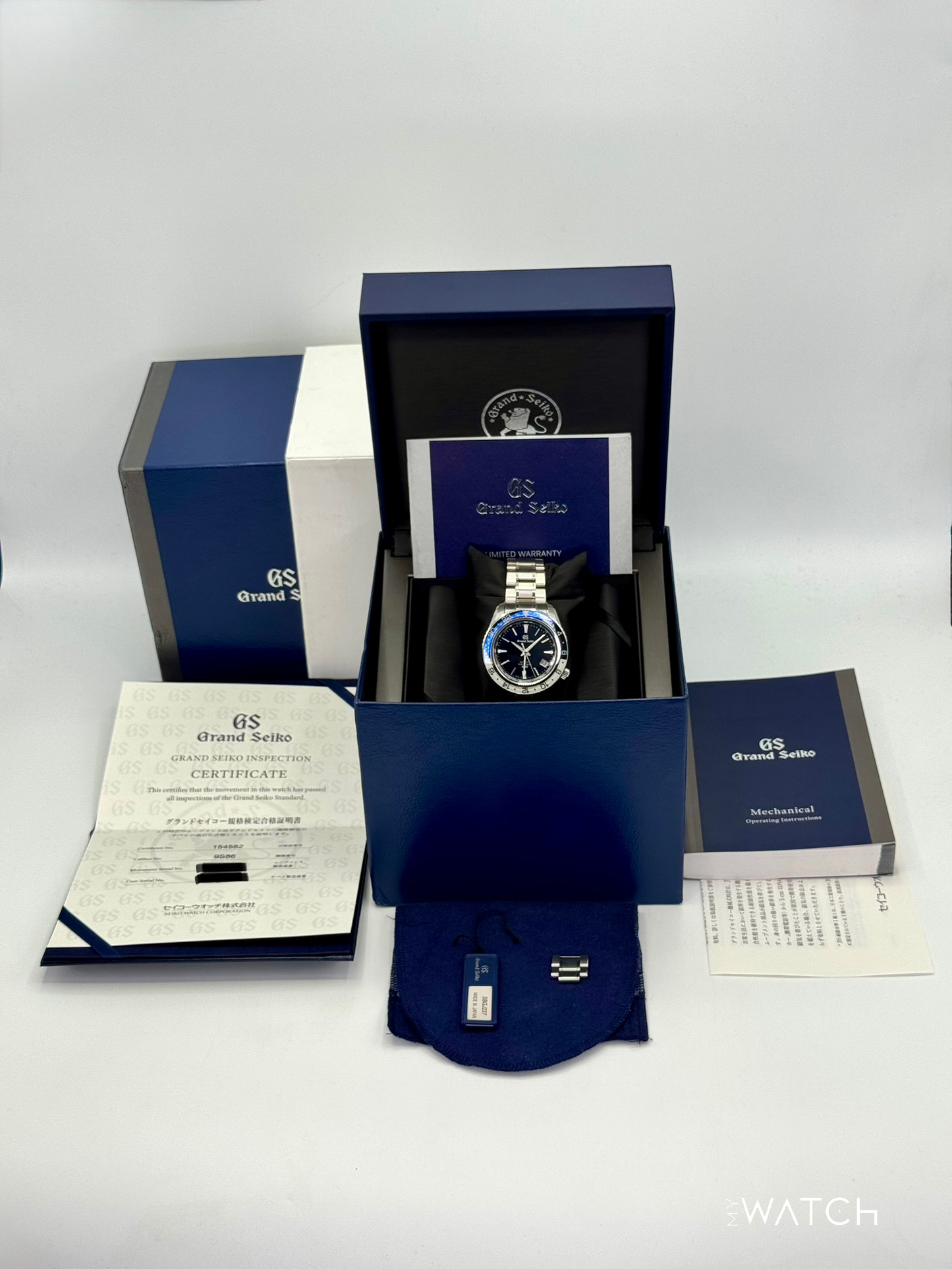 Grand Seiko GMT 44.2mm SBGJ237 Stainless Steel Blue Dial - MyWatchLLC