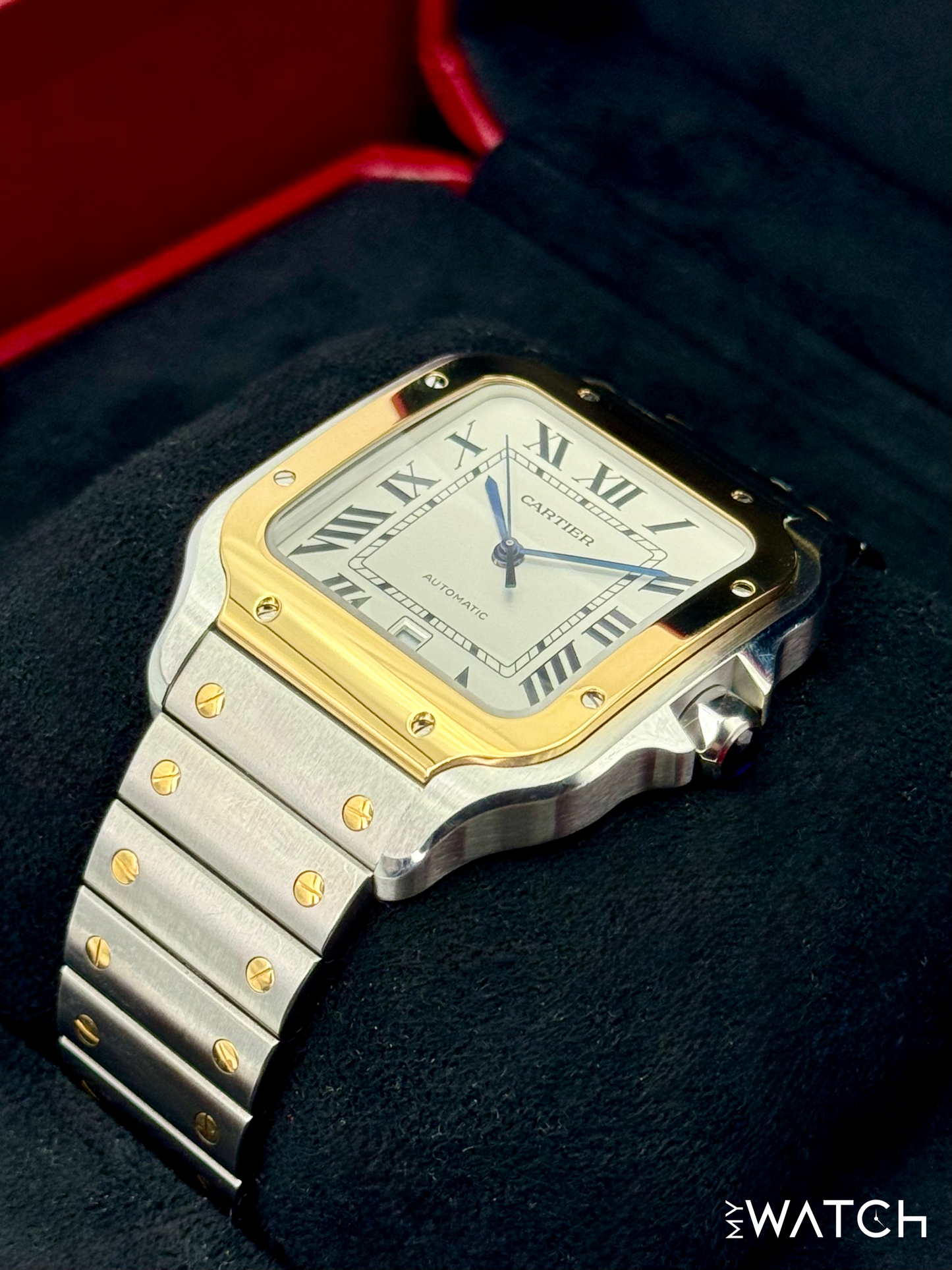 2020 Cartier Santos De Cartier 39.8mm W2SA0009 Two-Tone White Dial