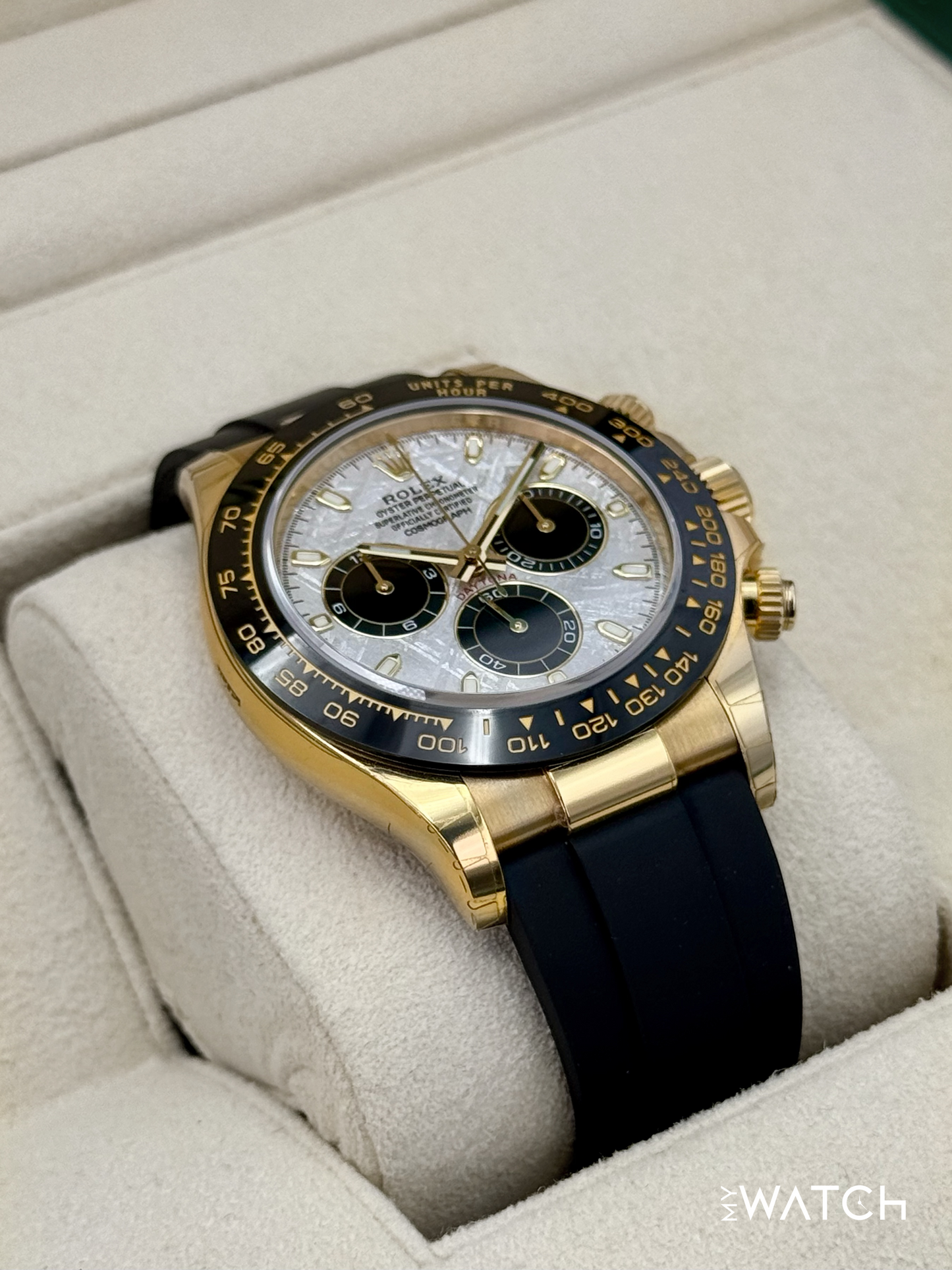 2022 Rolex Daytona 40mm 116518LN Yellow Gold Oysterflex Meteorite Dial (STICKERED)