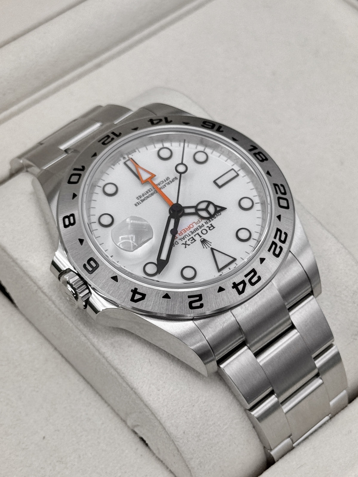 NEW 2026 Rolex Explorer II 42mm 226570 Stainless Steel Polar White Dial (NEW STYLE CARD)