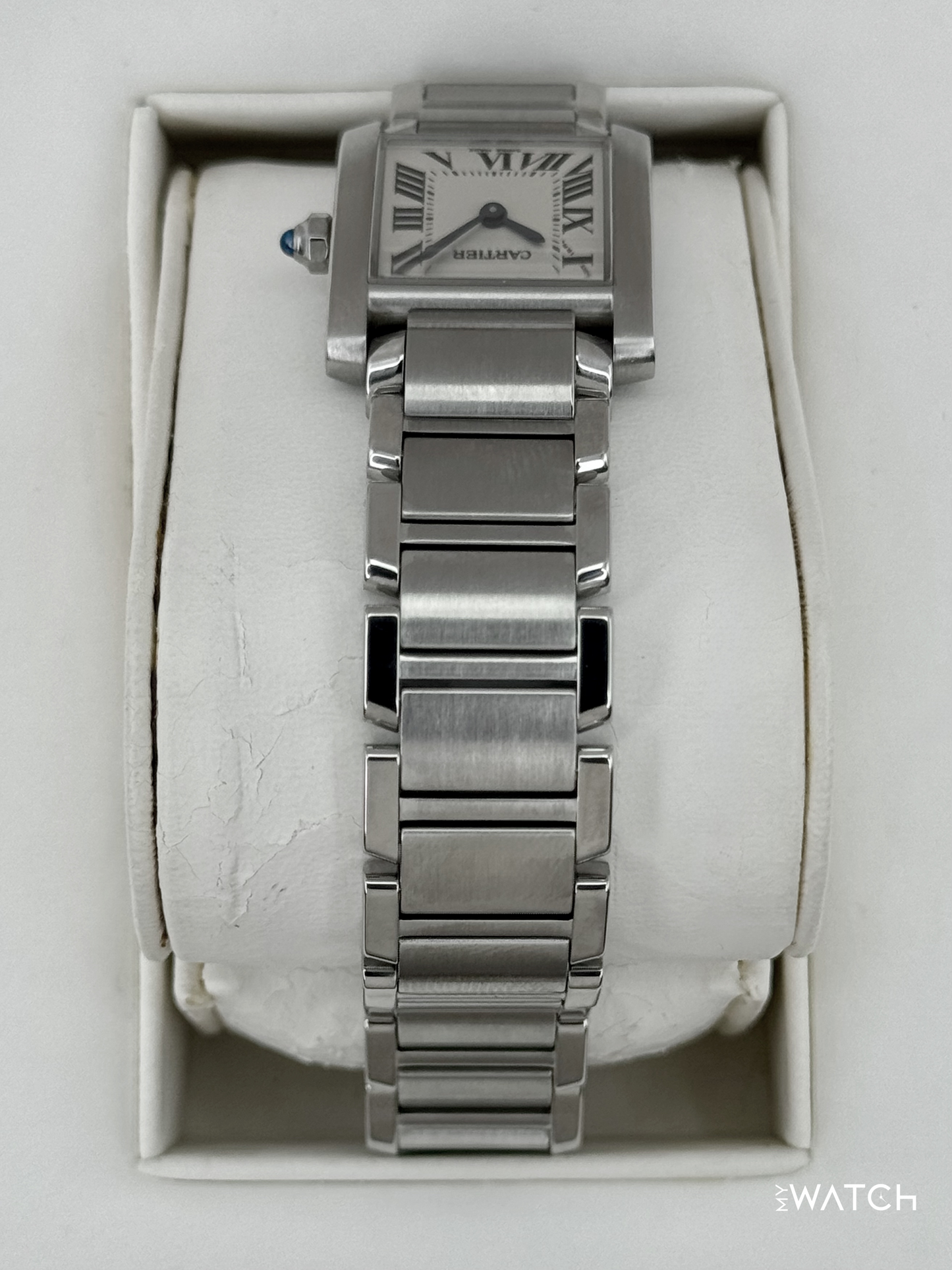 2001 Cartier Tank Francaise 20mm W51008Q3 Stainless Steel White Dial - MyWatchLLC