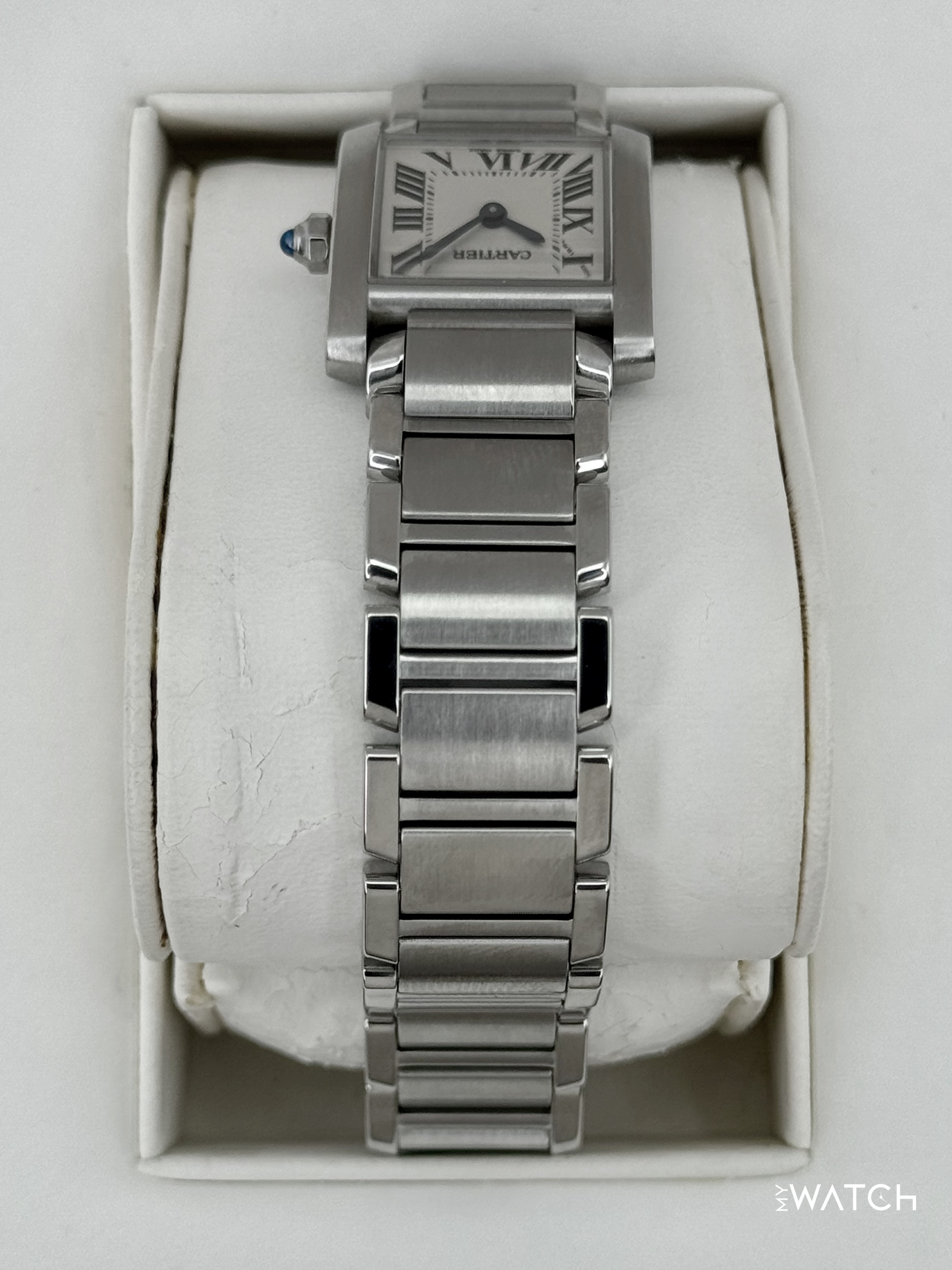 2001 Cartier Tank Francaise 20mm W51008Q3 Stainless Steel White Dial - MyWatchLLC