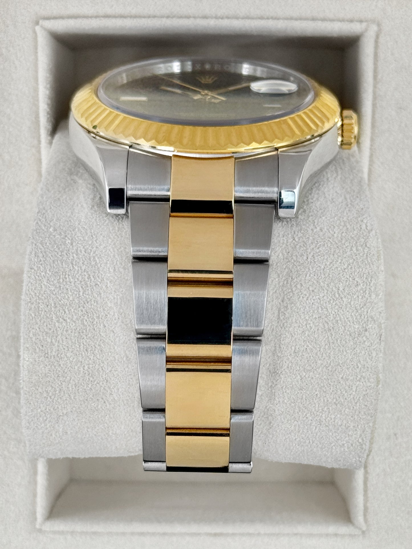 2010 Rolex Datejust II 41mm 116333 Two-Tone Oyster Grey Black Roman Numeral Dial